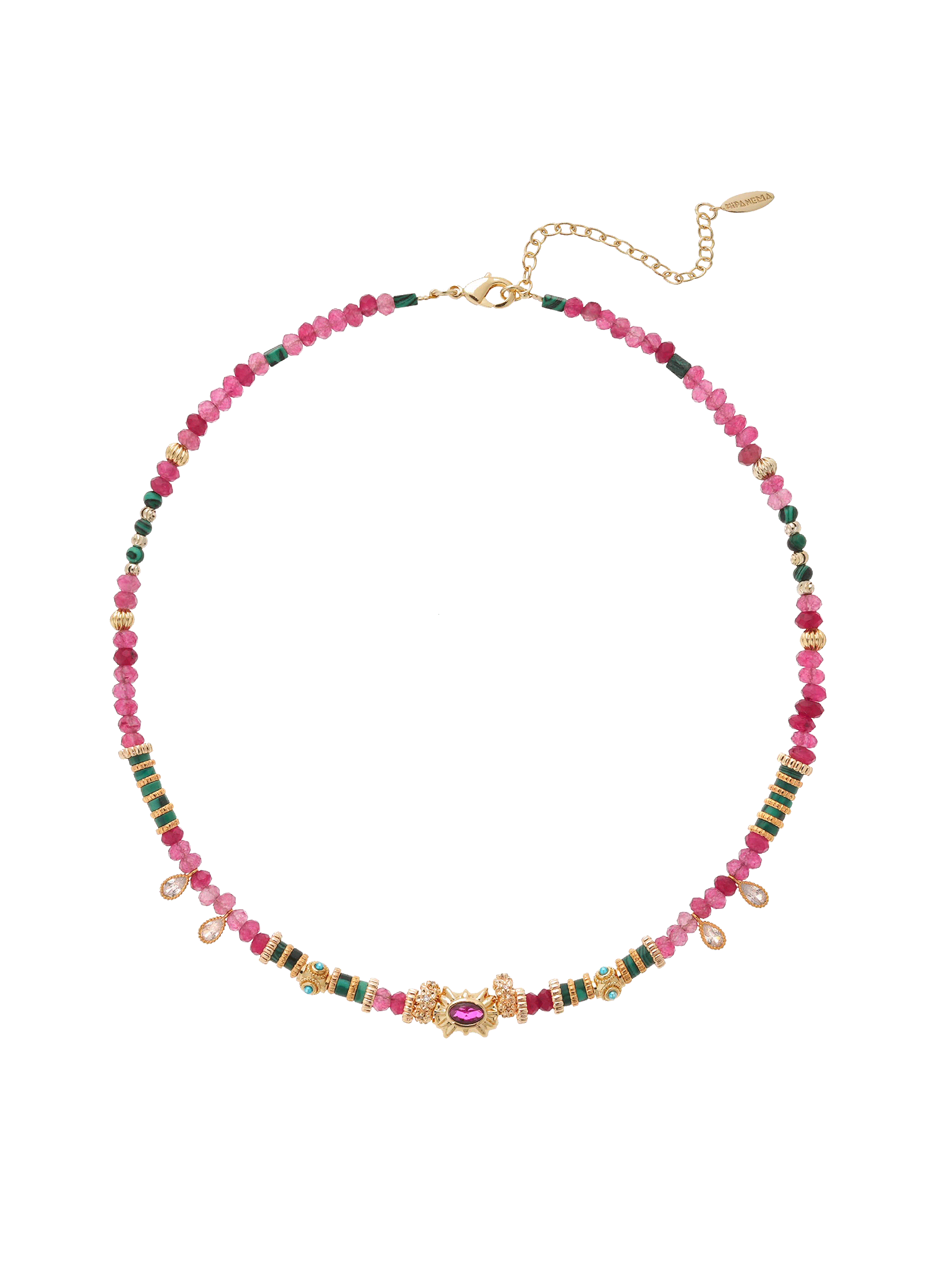 Necklace with beads and drop beads HIPANEMA Pink