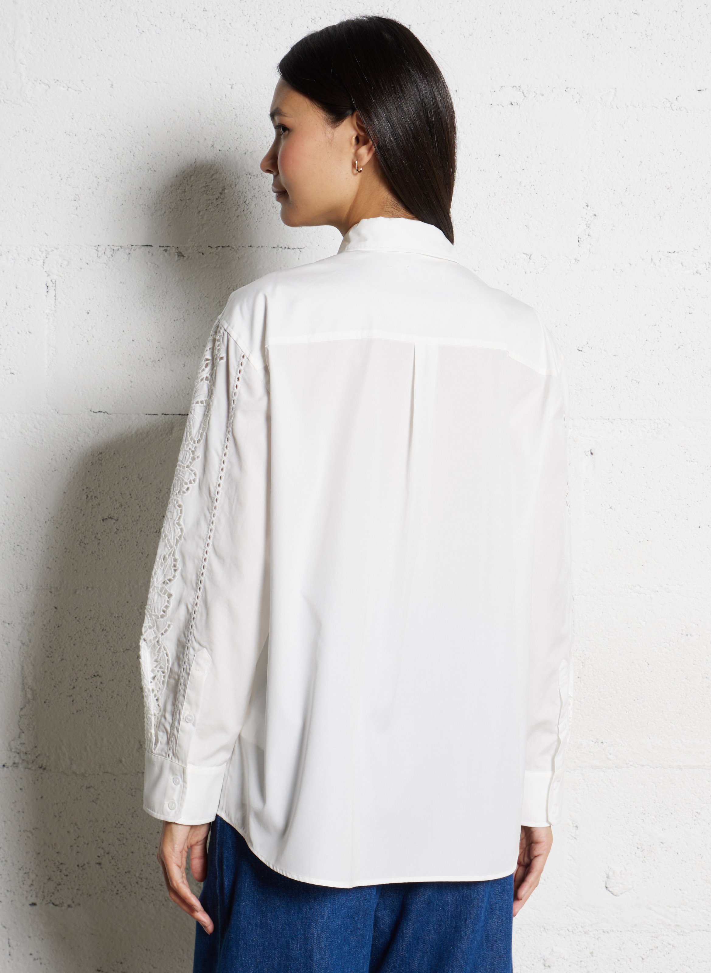 Chemise ample col classique en coton MAX MARA WEEK END Blanc