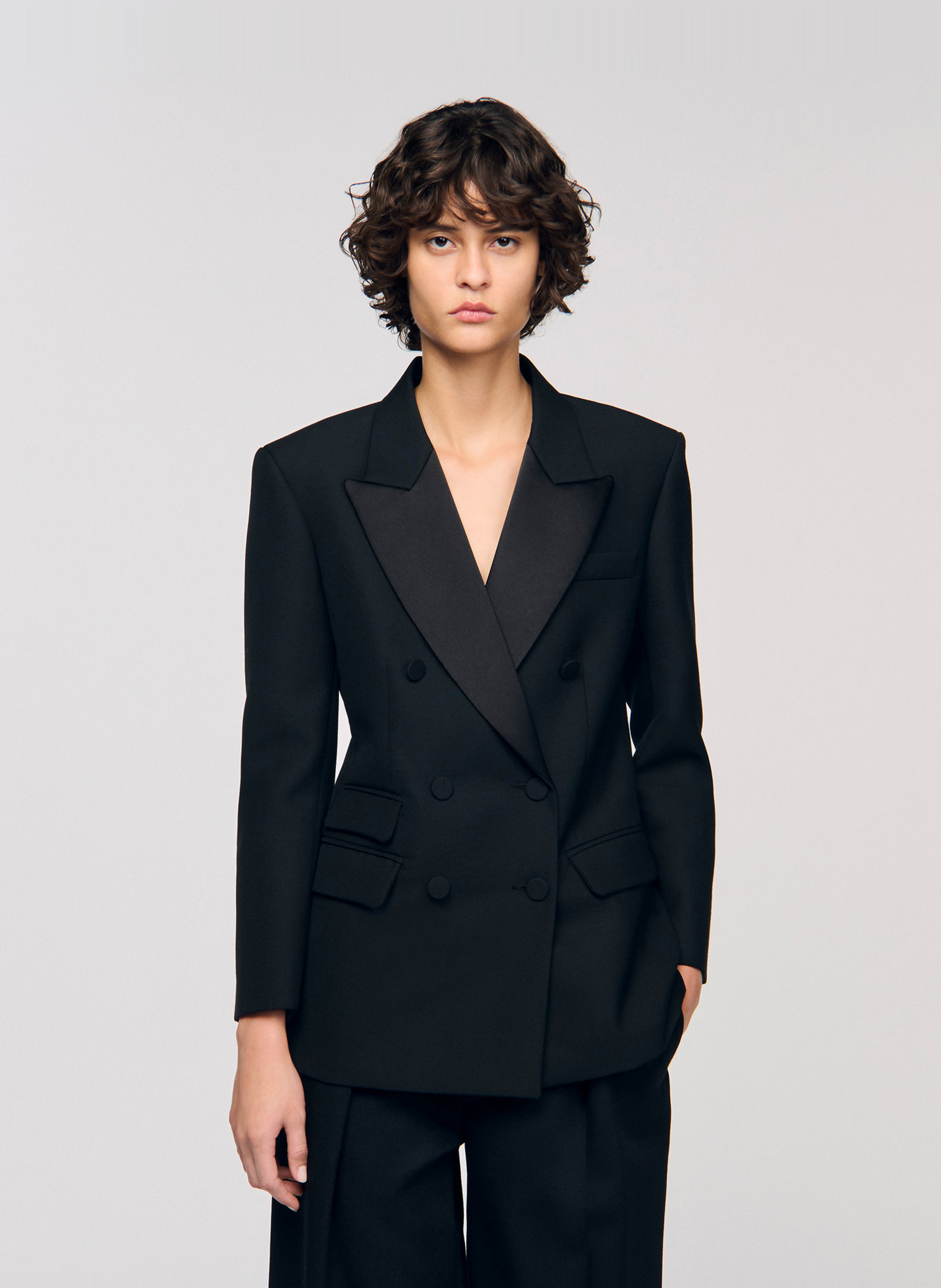 Getailleerd smokingjasje SANDRO Zwart