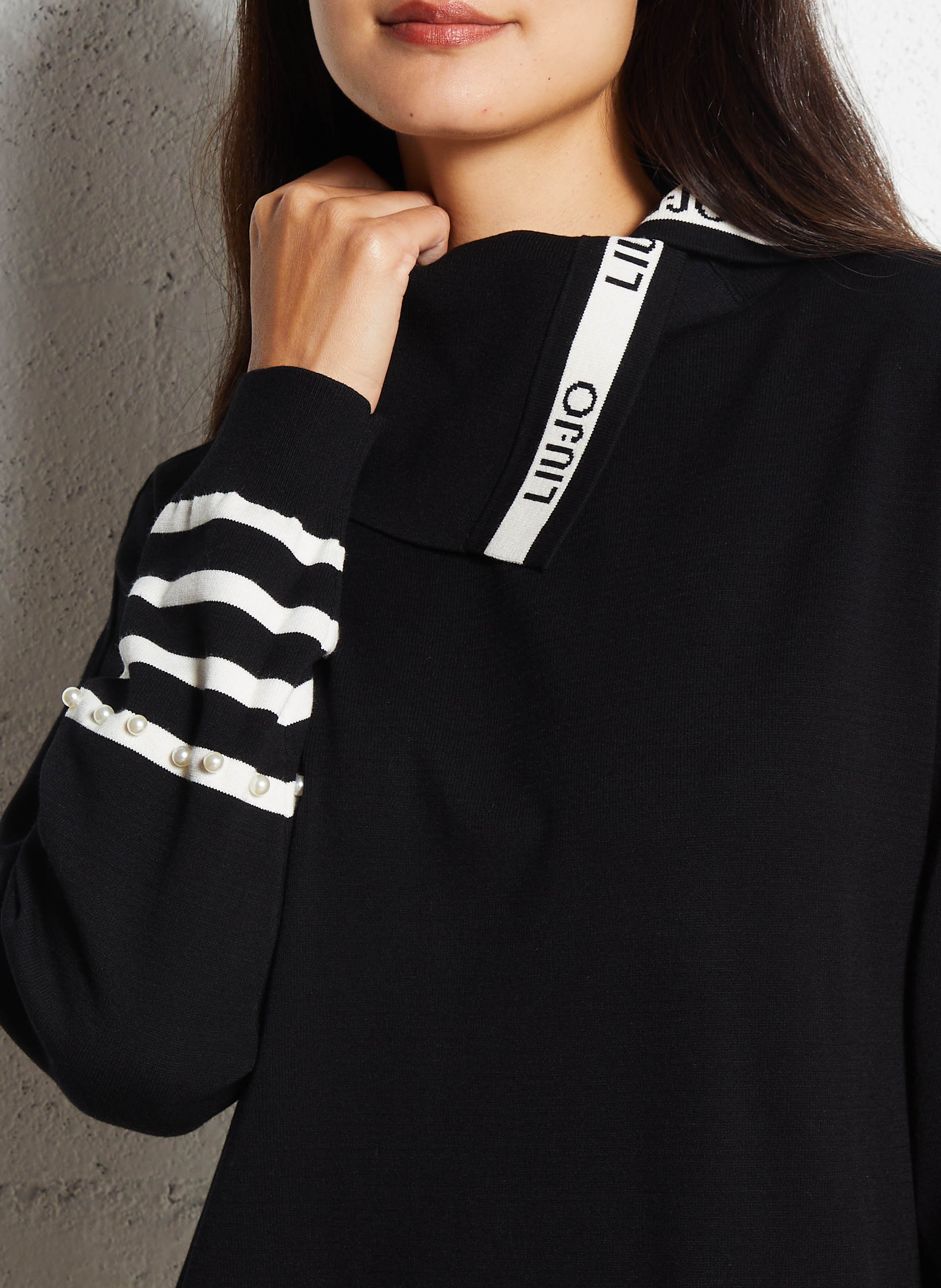 Gerade geschnittener Strickpullover LIU JO Schwarz