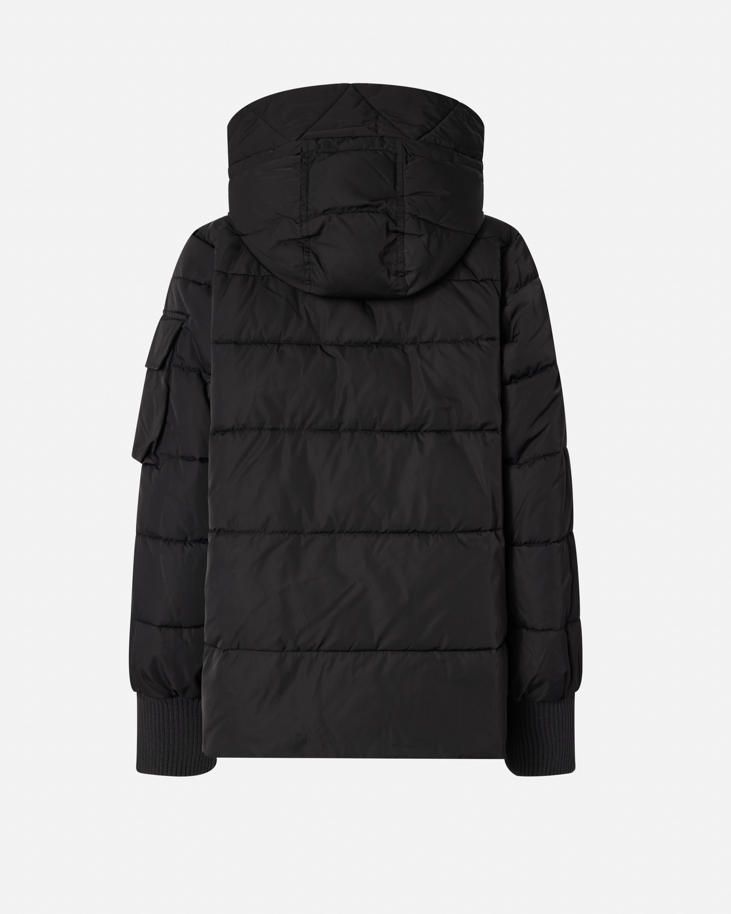 Hooded puffer jacket in technical fabric PINKO Black
