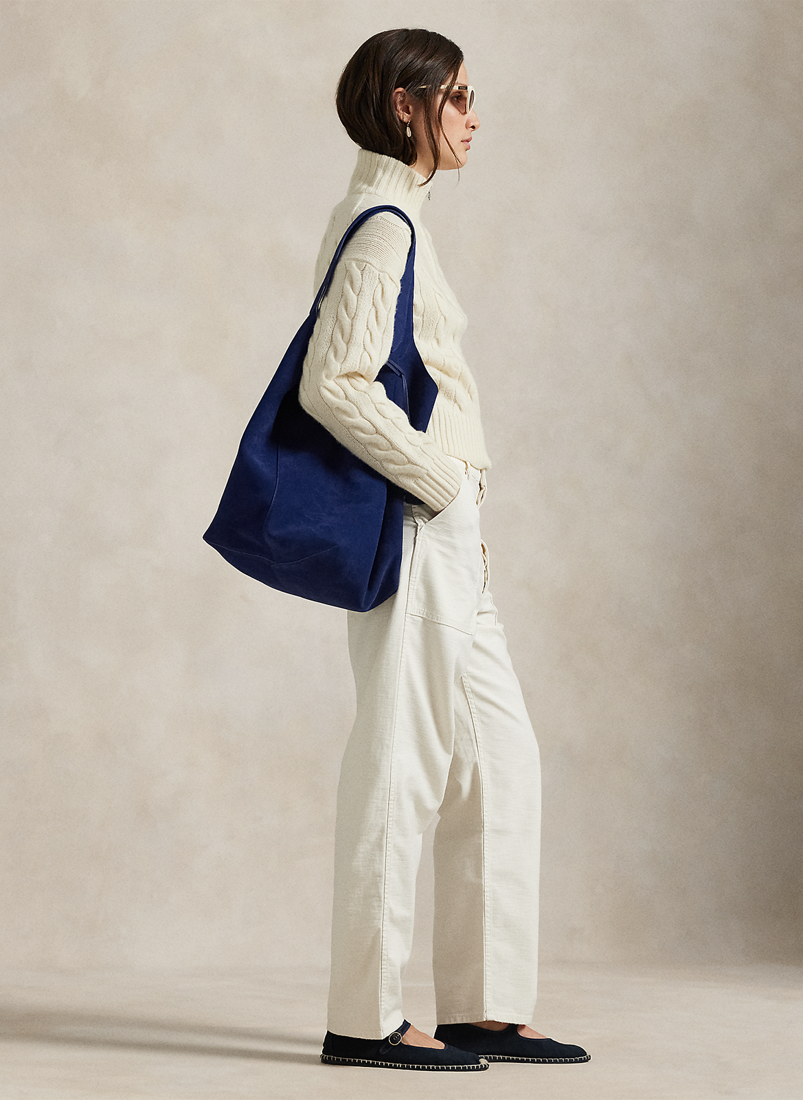 Pull col montant en laine et en cachemire POLO RALPH LAUREN Blanc