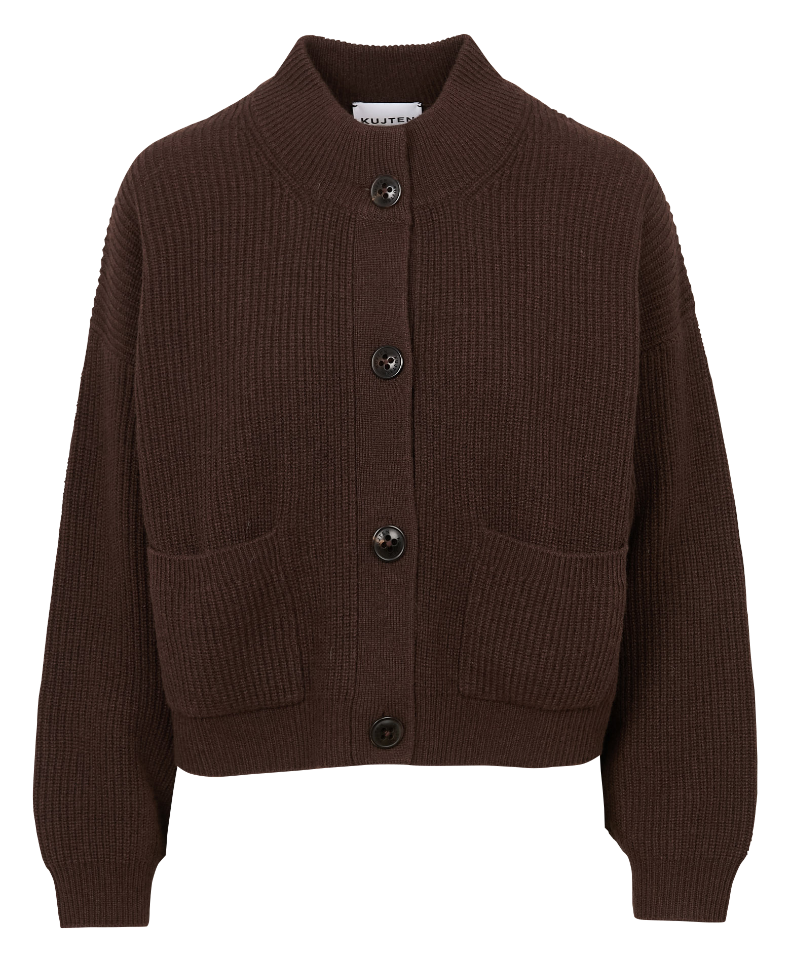 Round-neck cashmere cardigan KUJTEN Brown