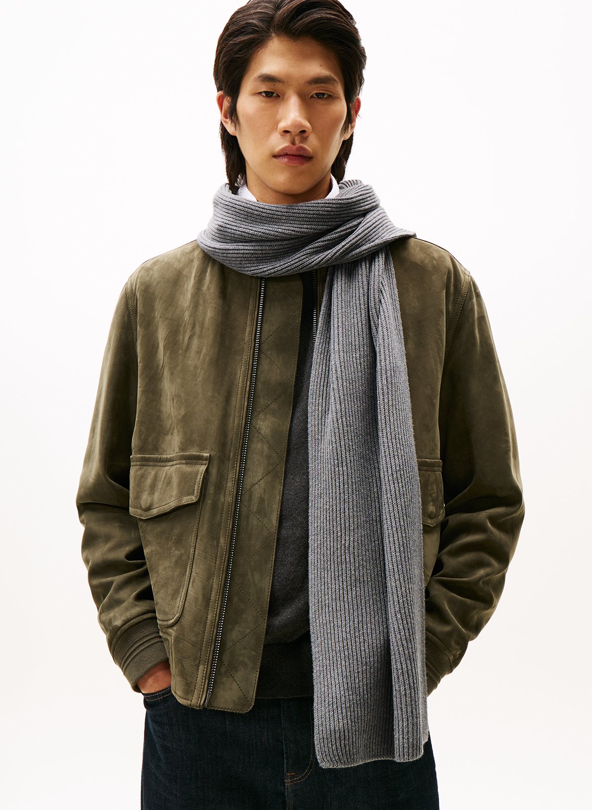 Organic cotton-blend scarf TOMMY HILFIGER Grey