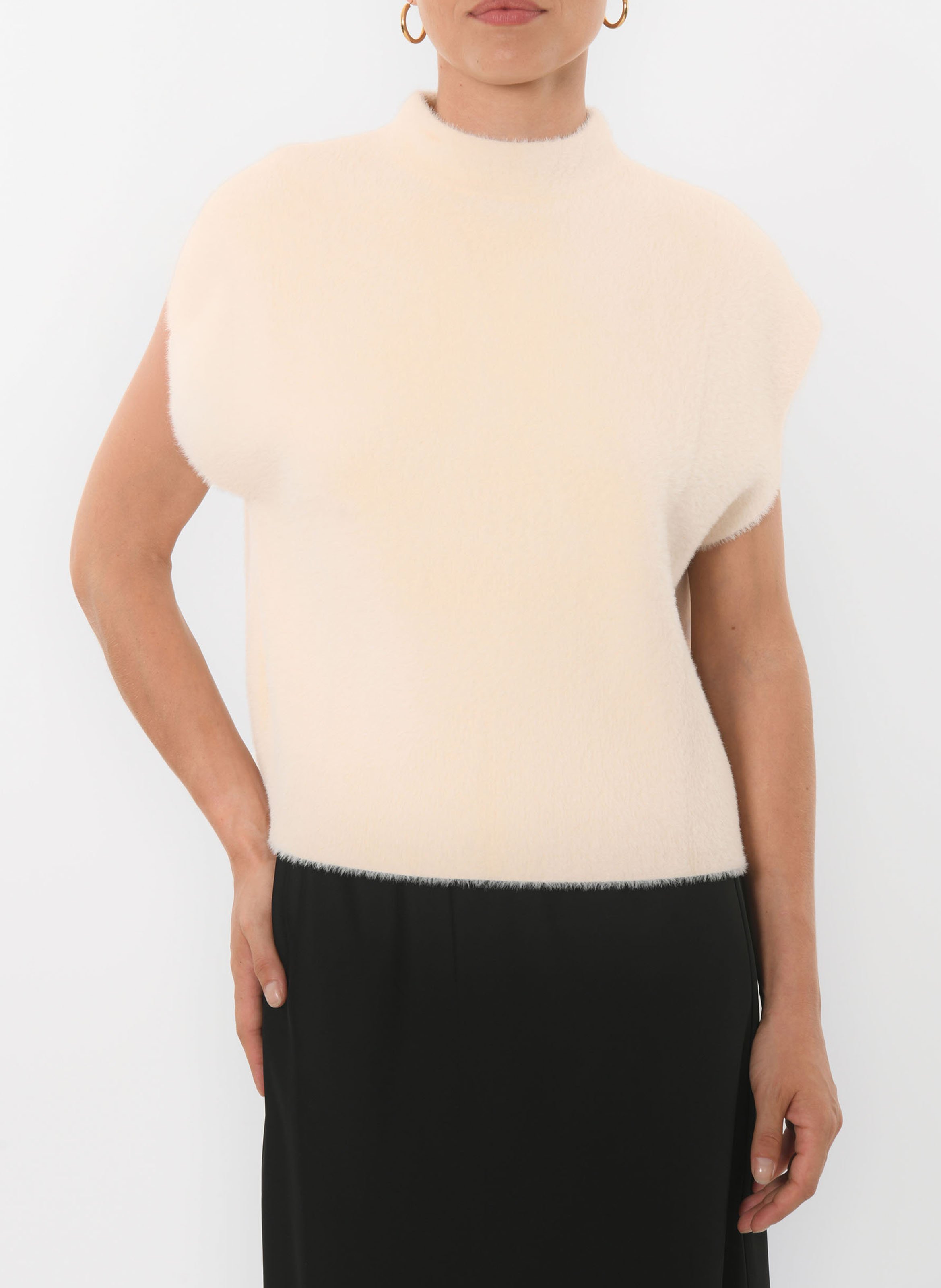 Pull oversize col montant KOOKAI Beige