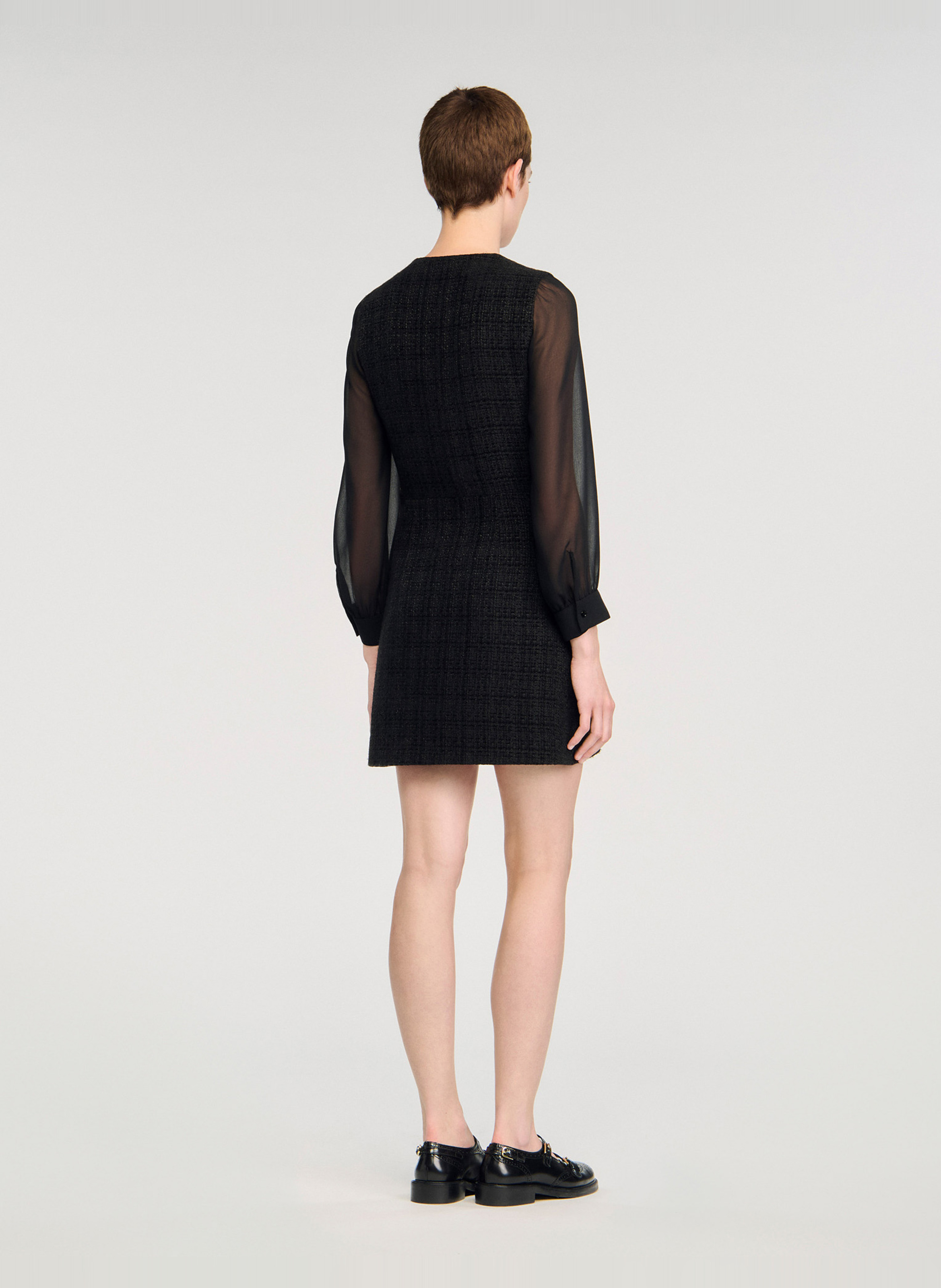 Robe courte col rond SANDRO Noir