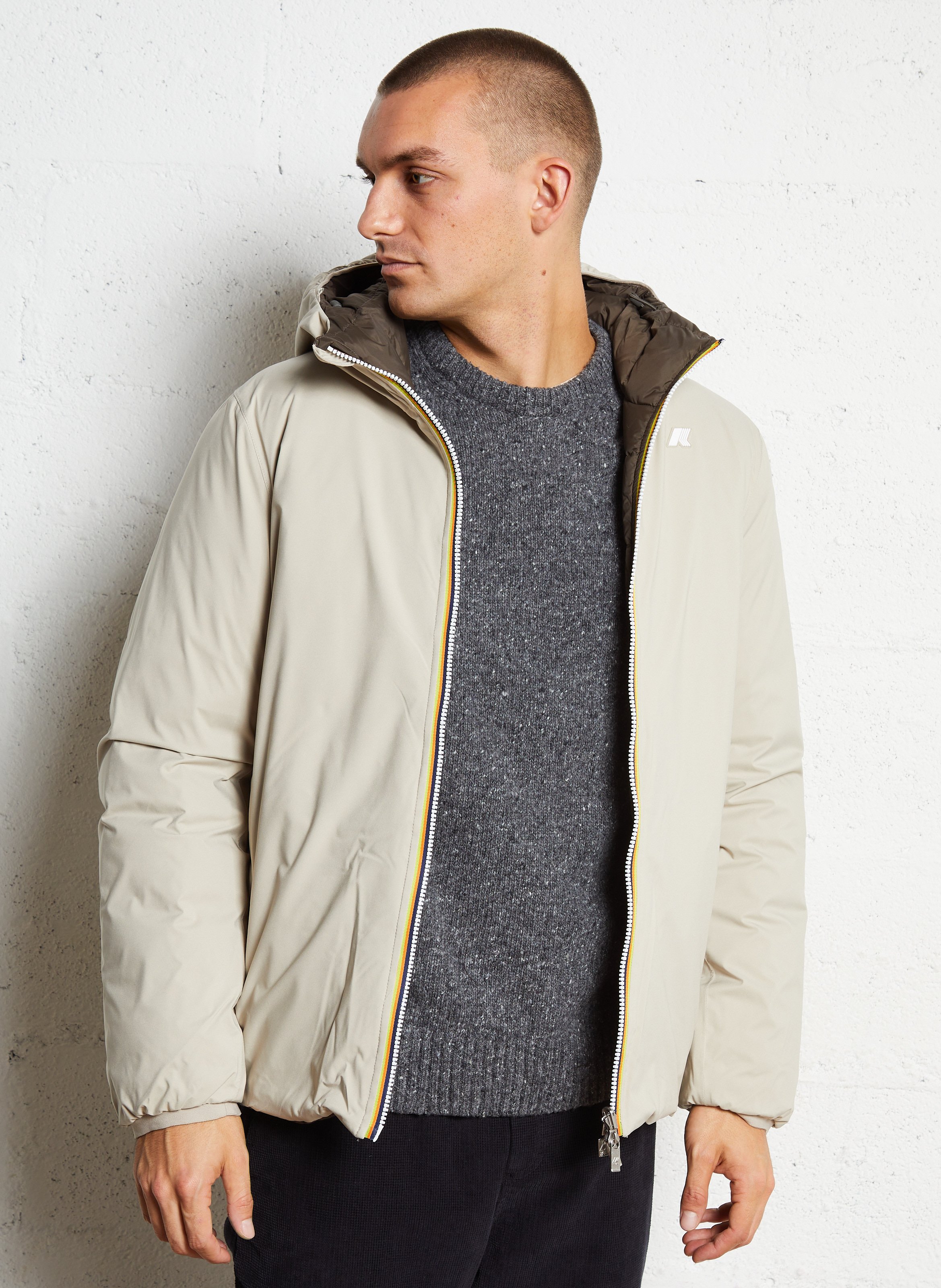 Daunenjacke mit Stehkragen K-WAY Beige