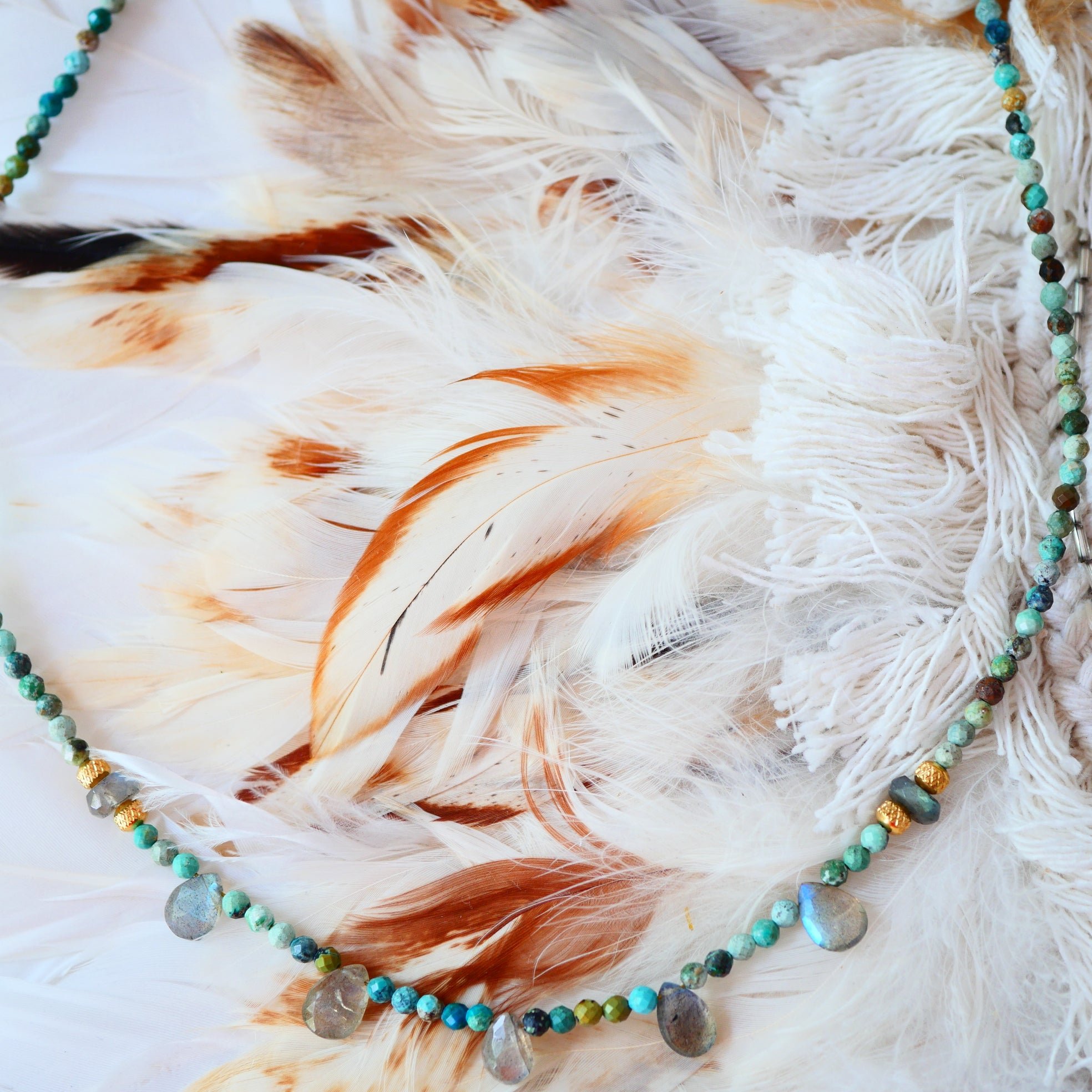 Labradorite necklace GINANDGER Green