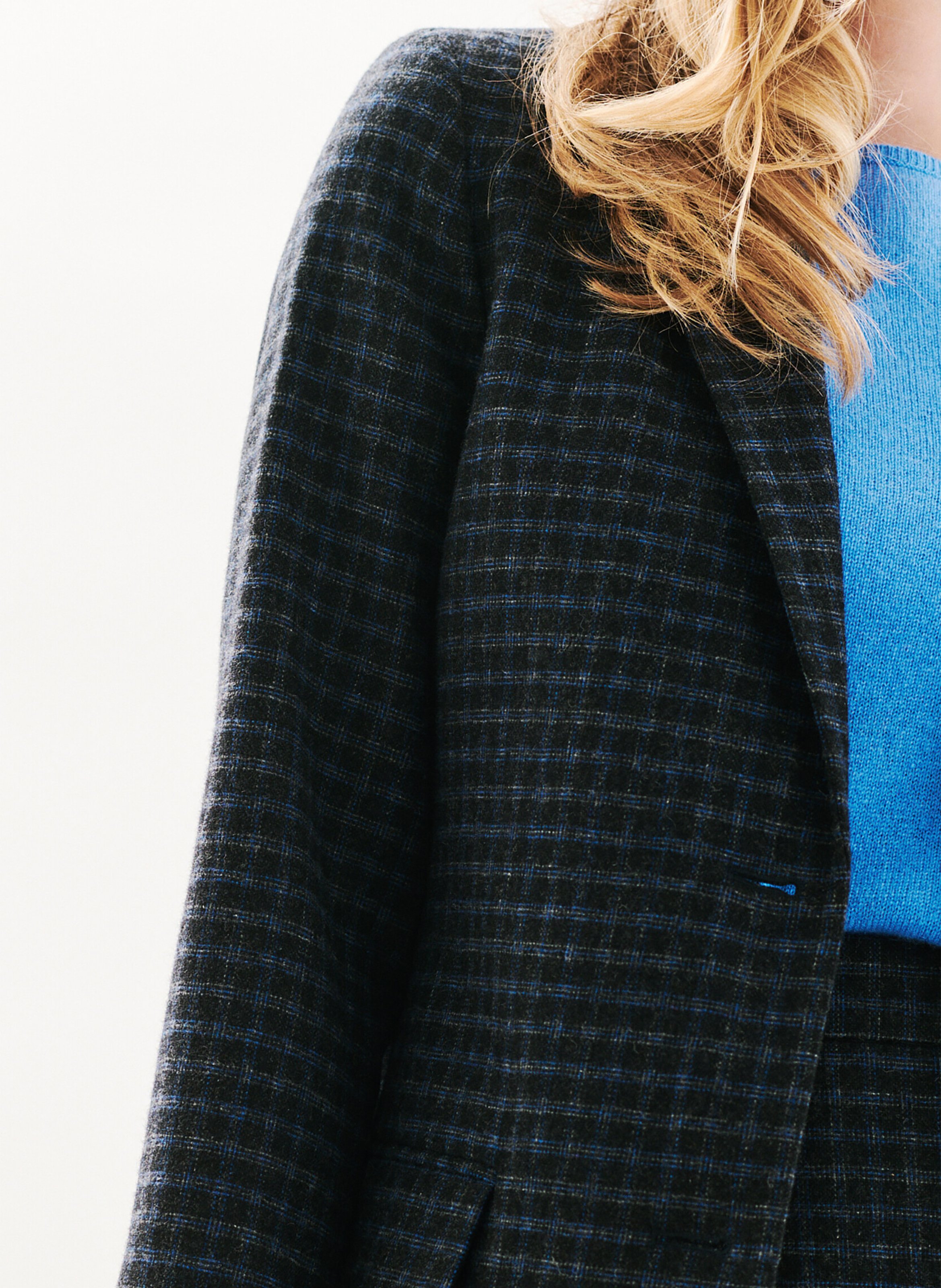 Oversized blazer in blended recycled wool CAROLL Grey