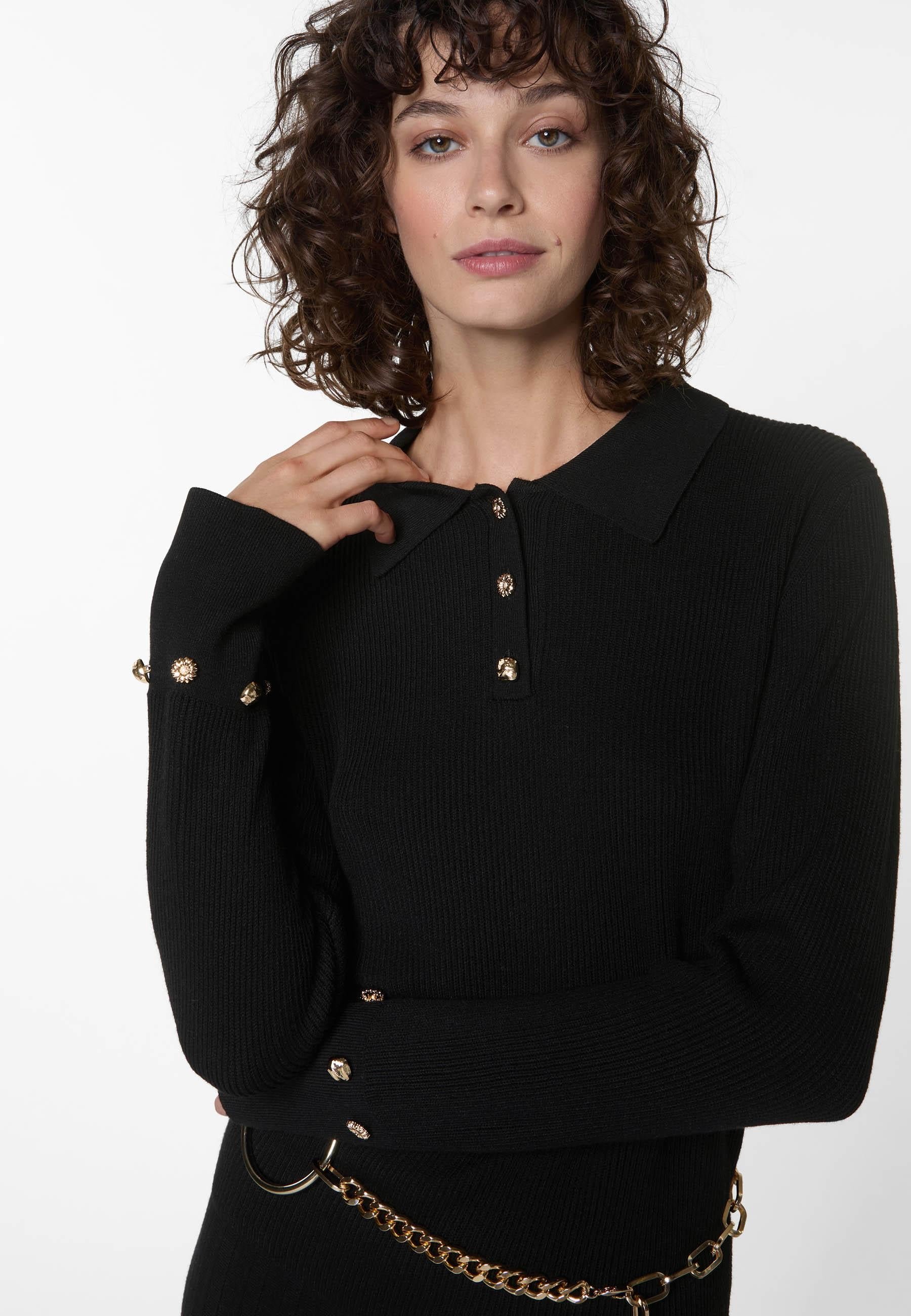 Ribbed polo RODIER Black