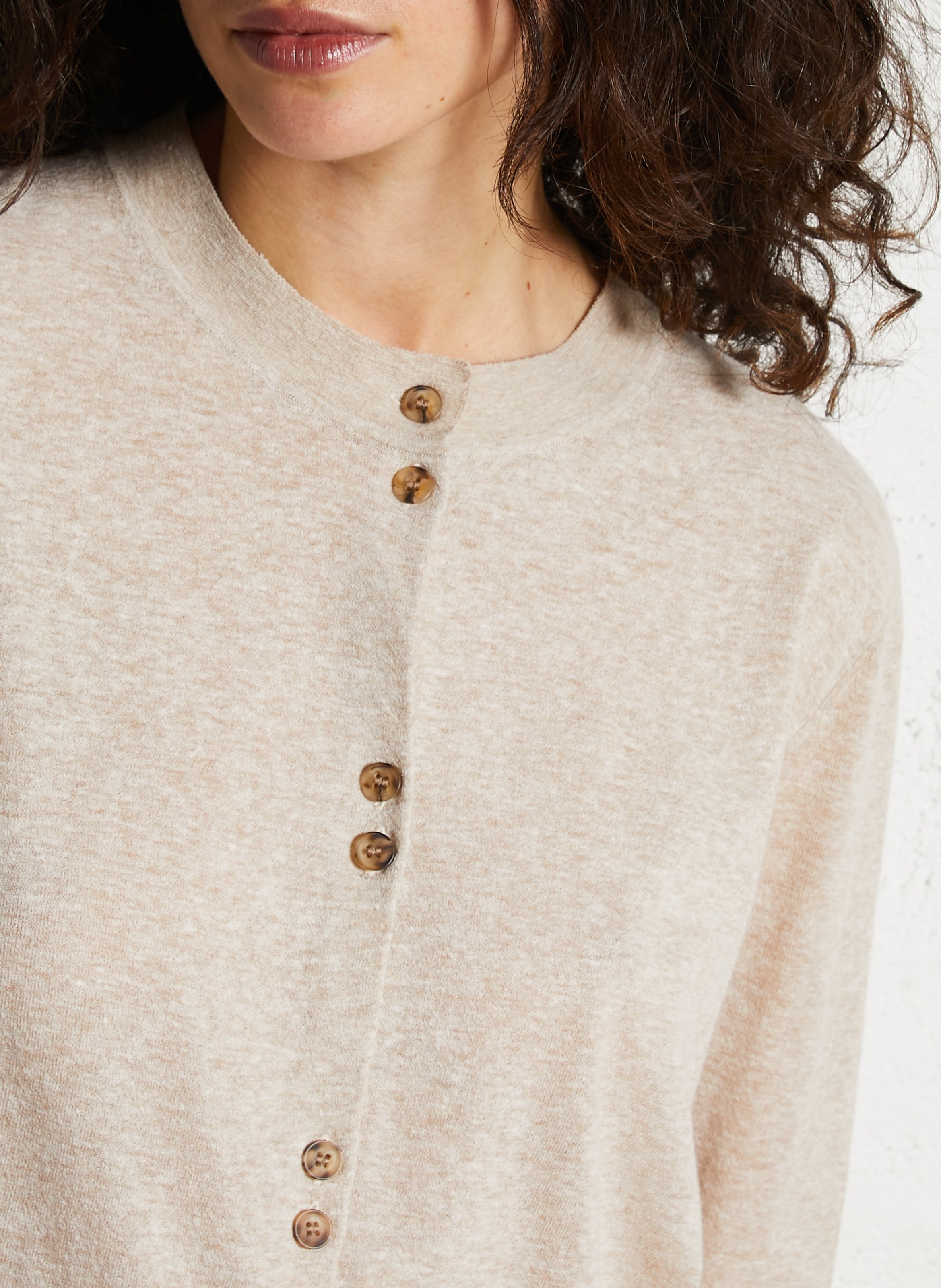 Rechte Mao-kraag vest JC SOPHIE Beige