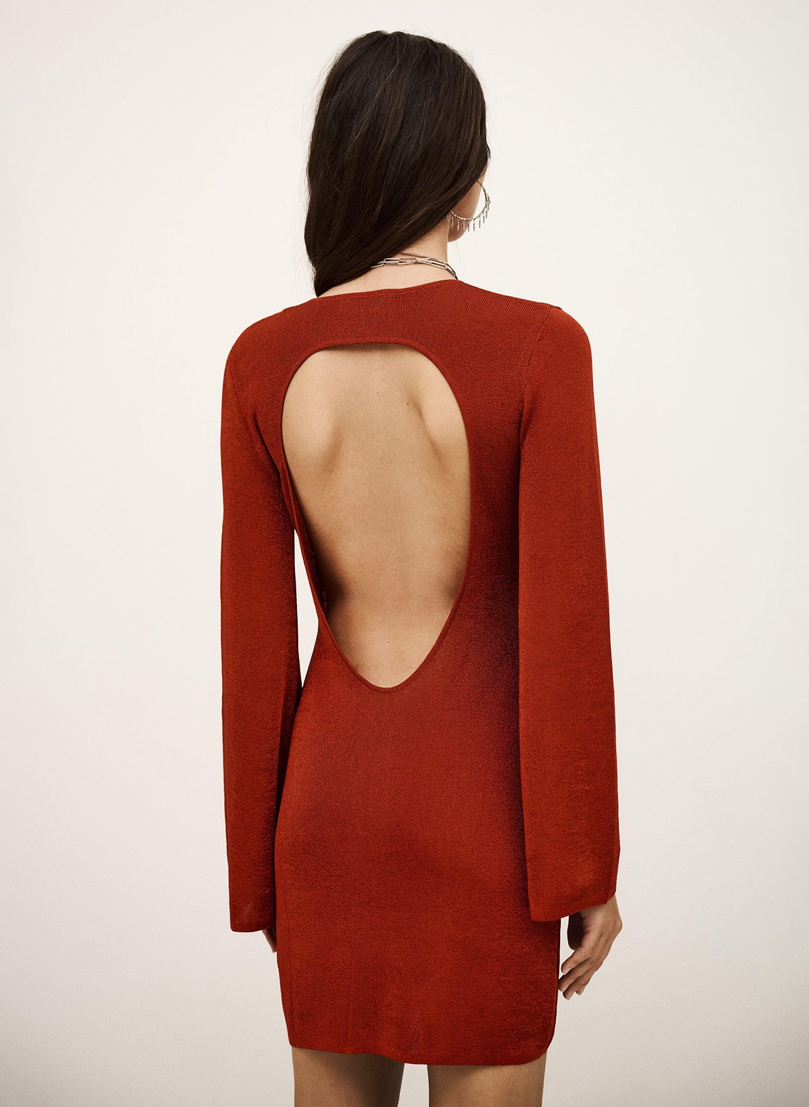 Korte jurk met ronde hals BA&SH Rood