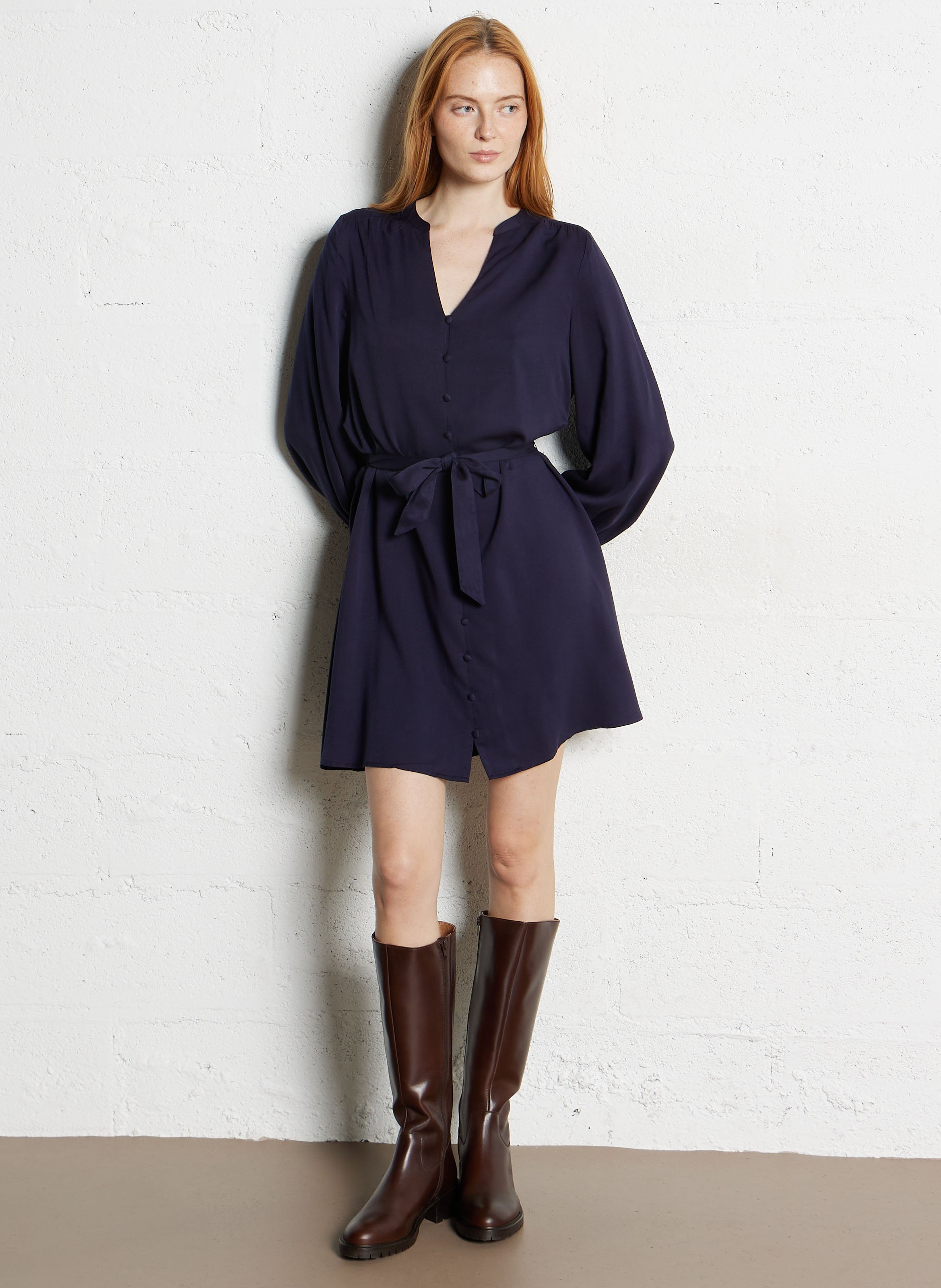 Korte jurk met kraag LA PETITE ETOILE Blauw