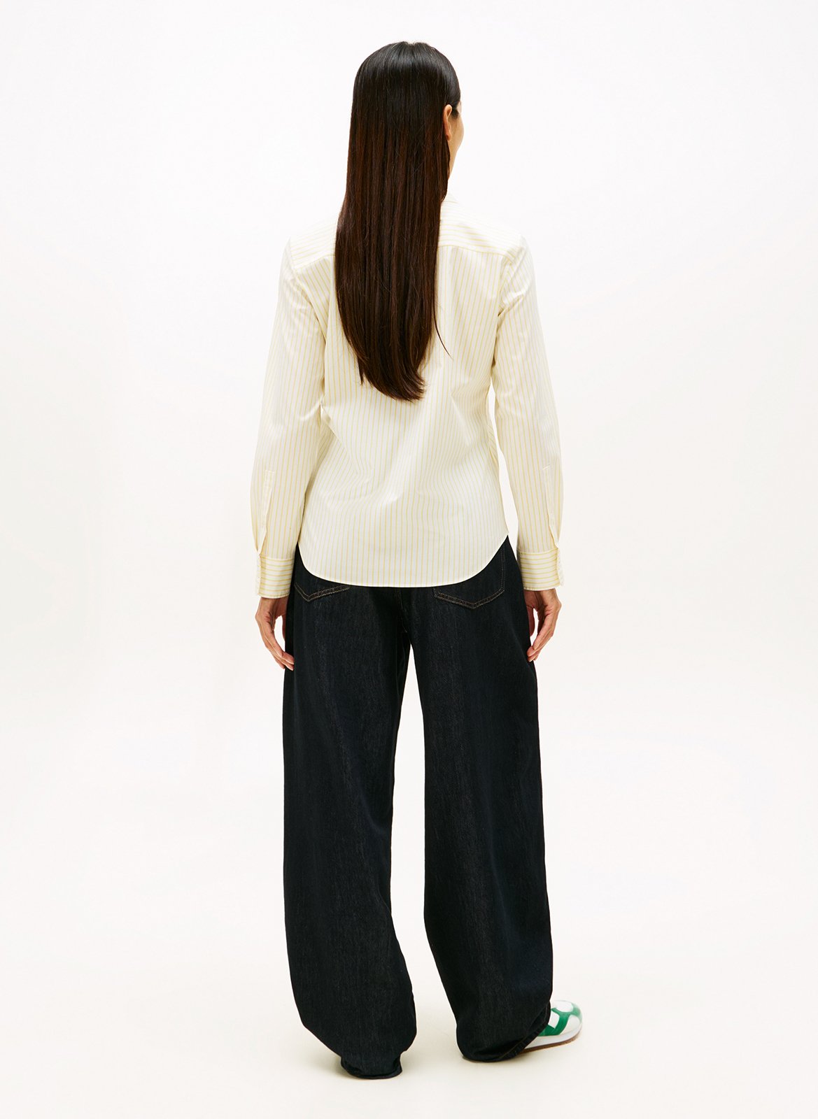 Chemise droite col classique en coton mélangé rayé TOMMY HILFIGER Jaune