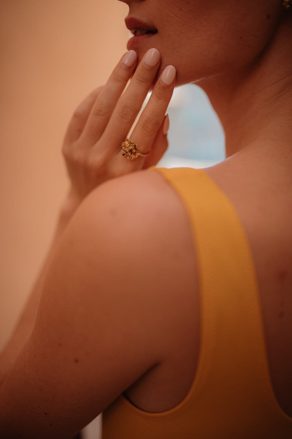 Trio gold-plated flower ring MONSIEUR SIMONE Golden