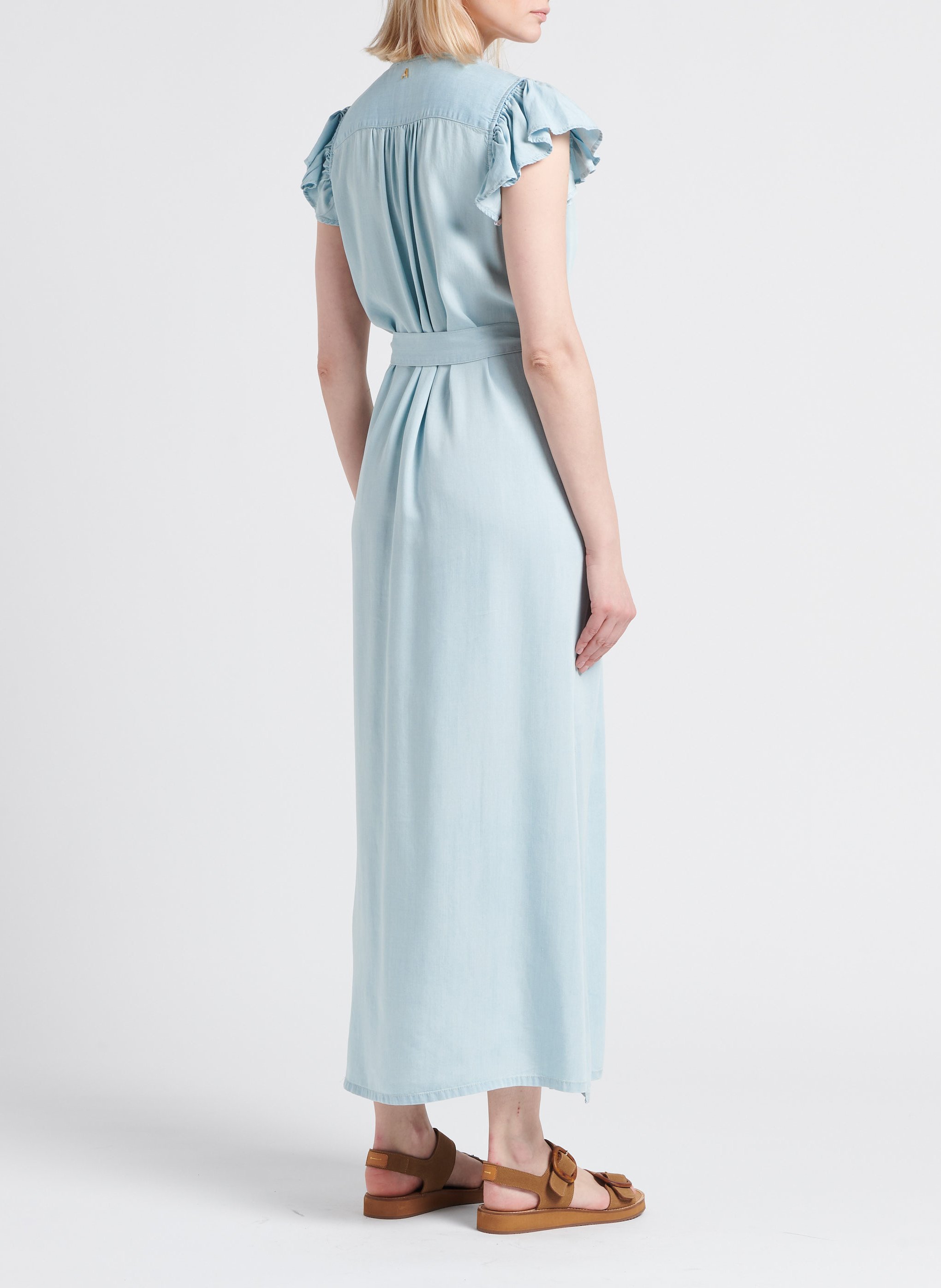 Lange jurk met ceintuur TWINSET Jeans verschoten