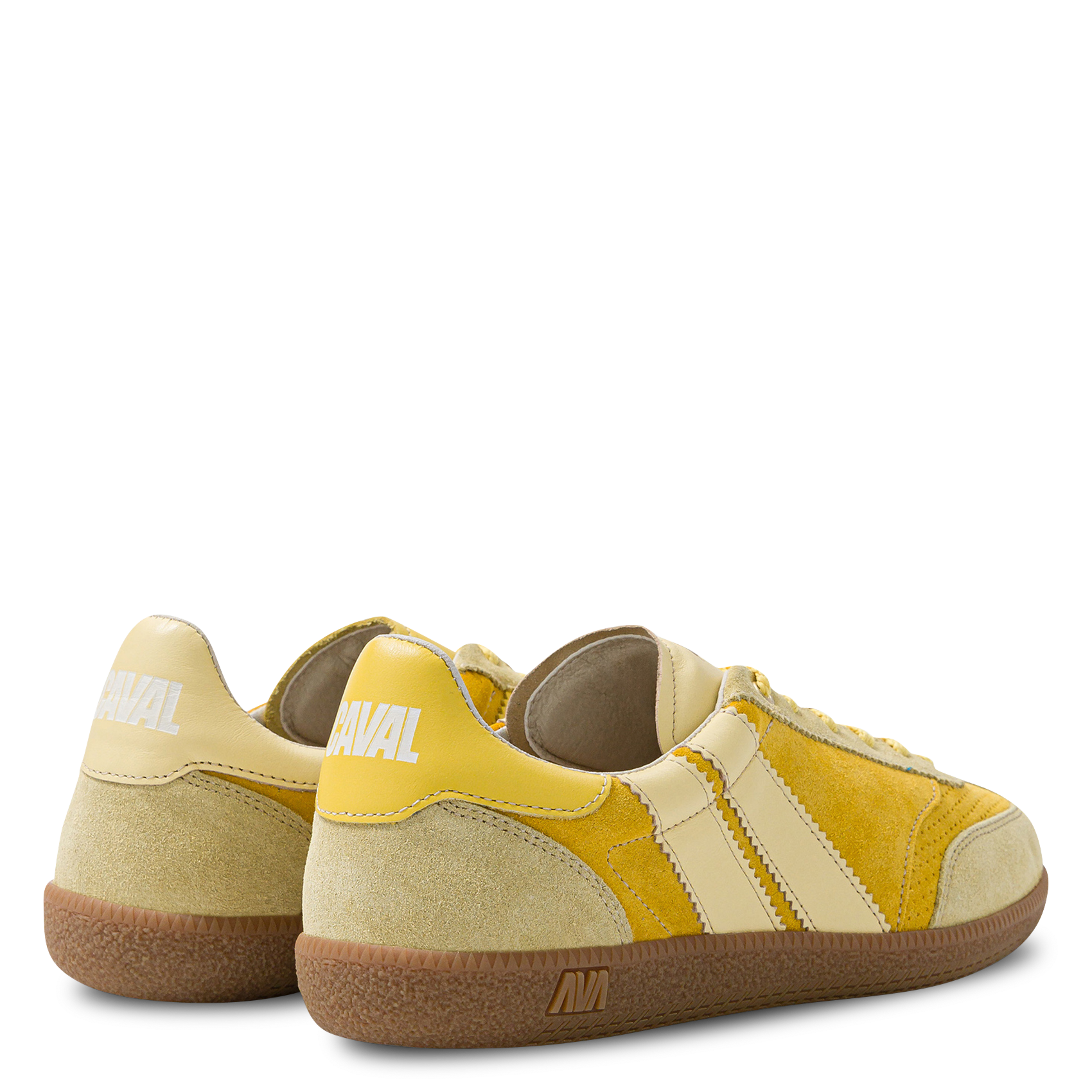 Suede leather low-top sneakers CAVAL Yellow