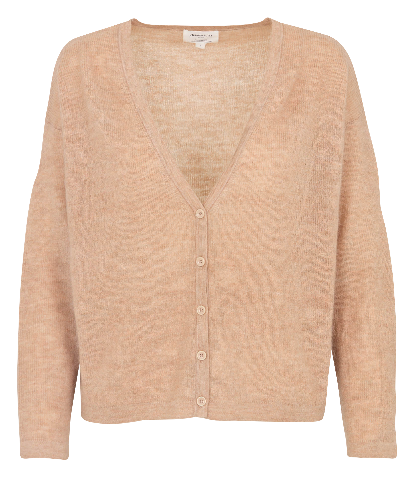 Gilet droit col V en maille MAISON 123 Beige