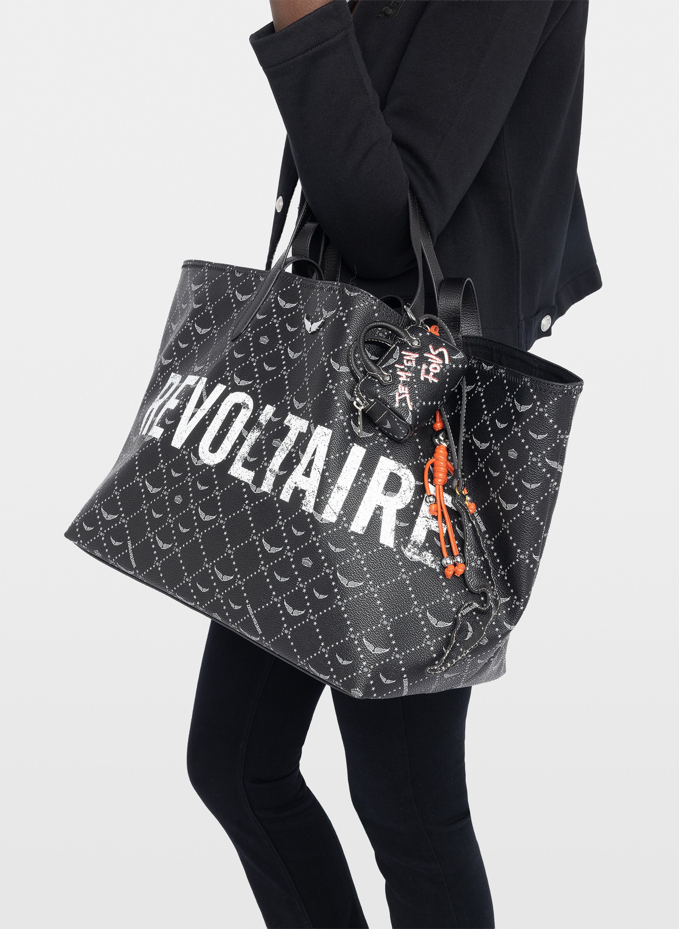Canvas monogram tote bag ZADIG&VOLTAIRE Black