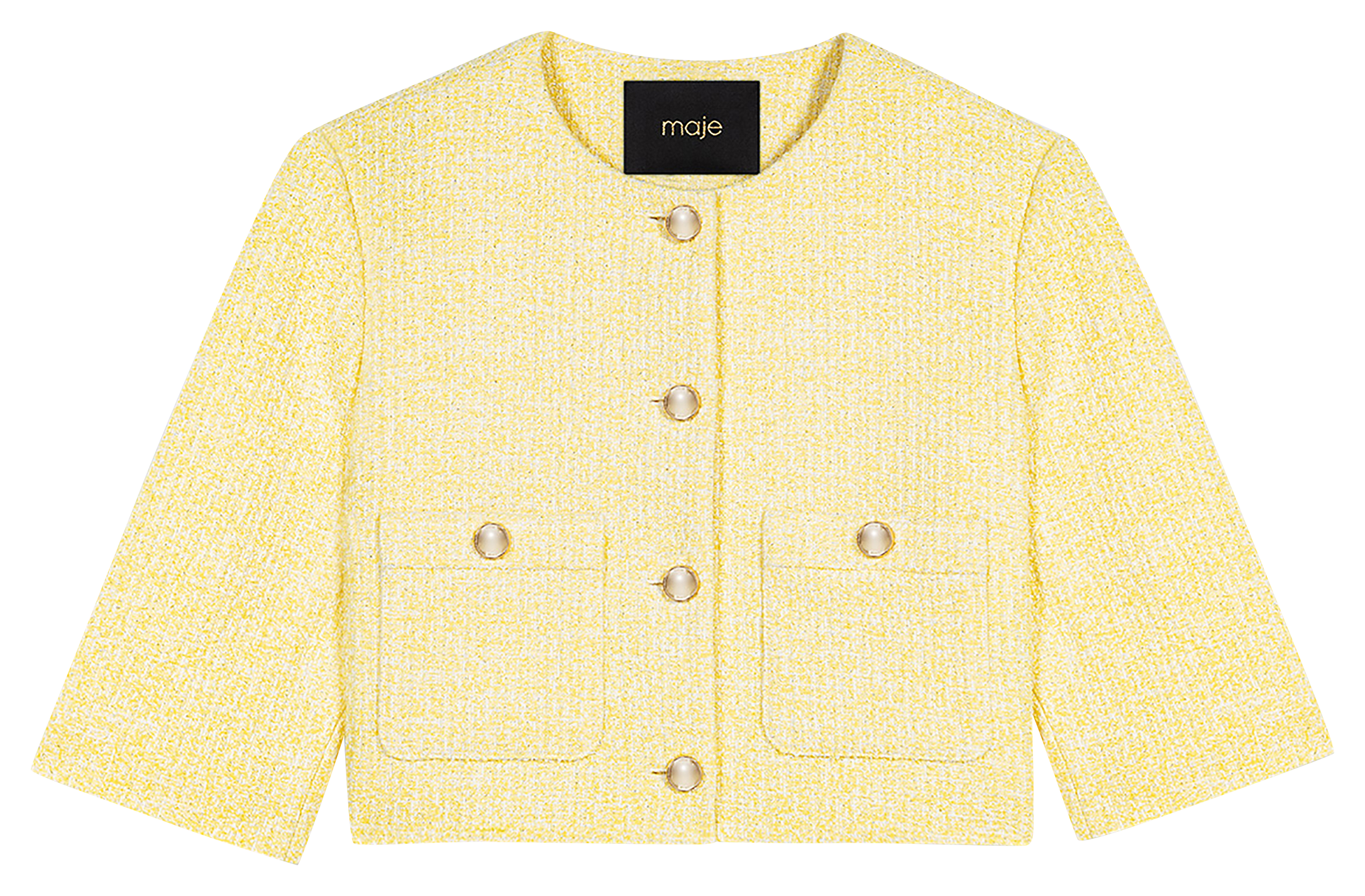 Cropped tweed jacket MAJE Yellow