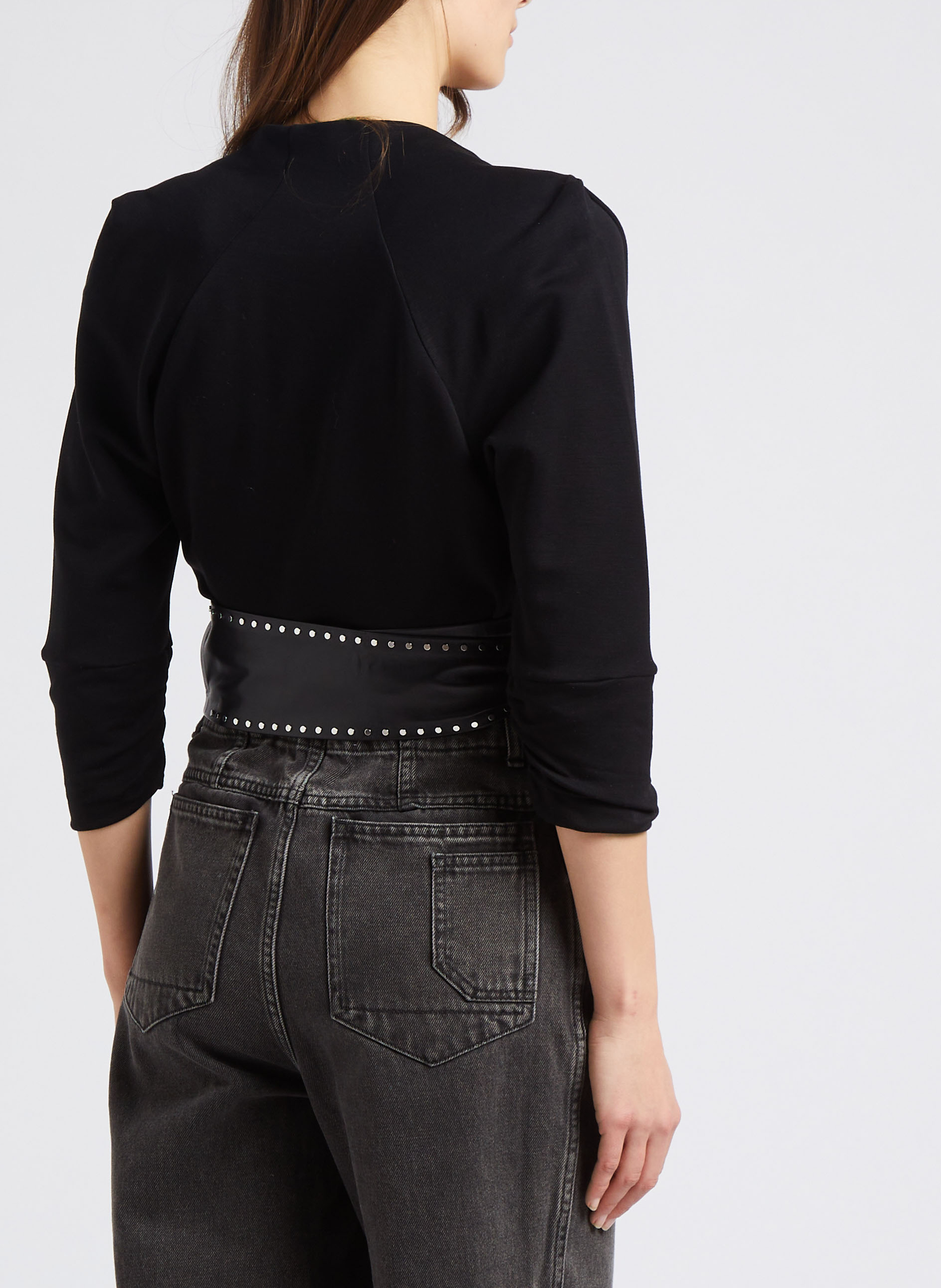 Fitted V-neck top IRO Black