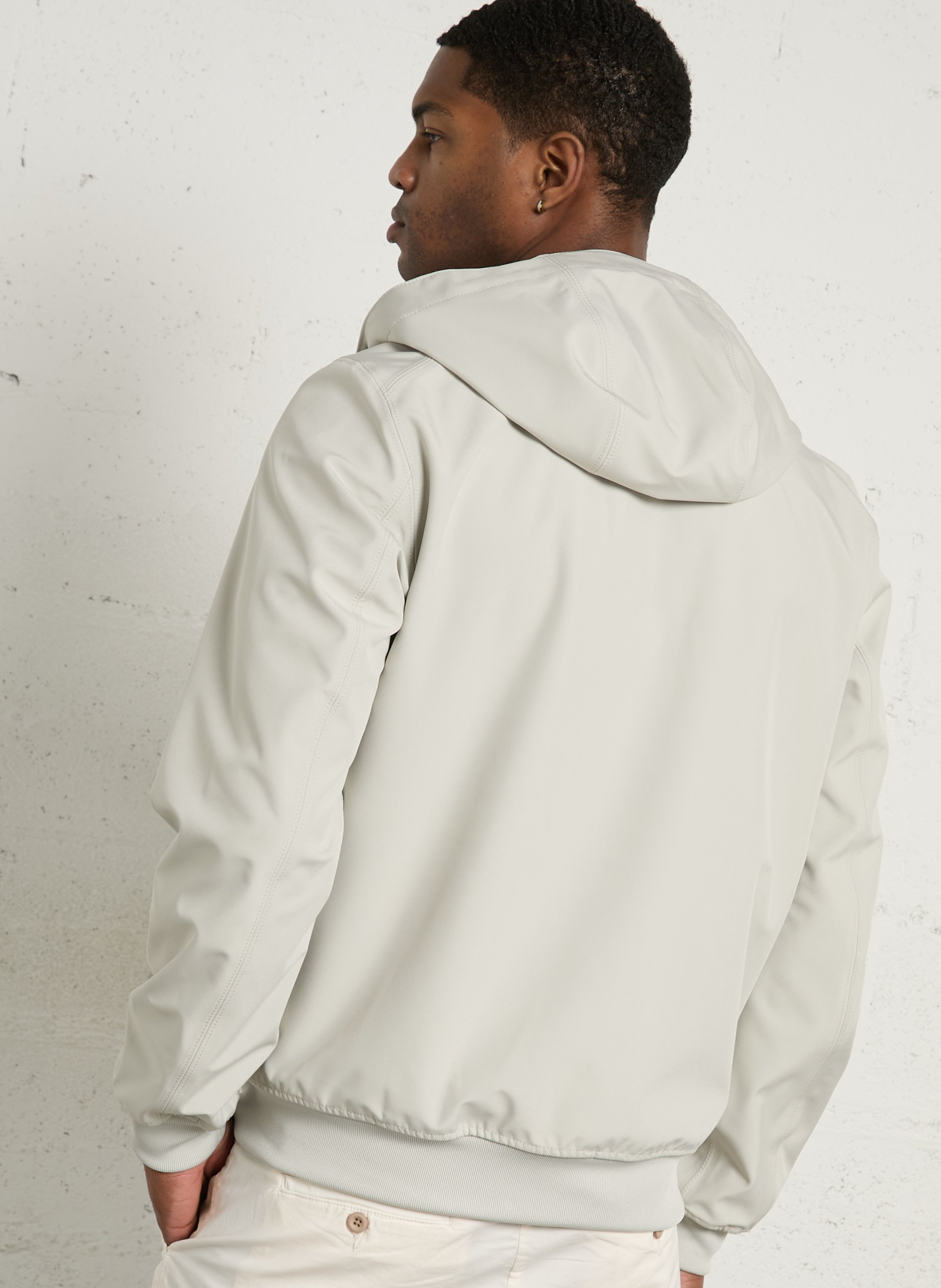 High-neck raincoat K-WAY Beige