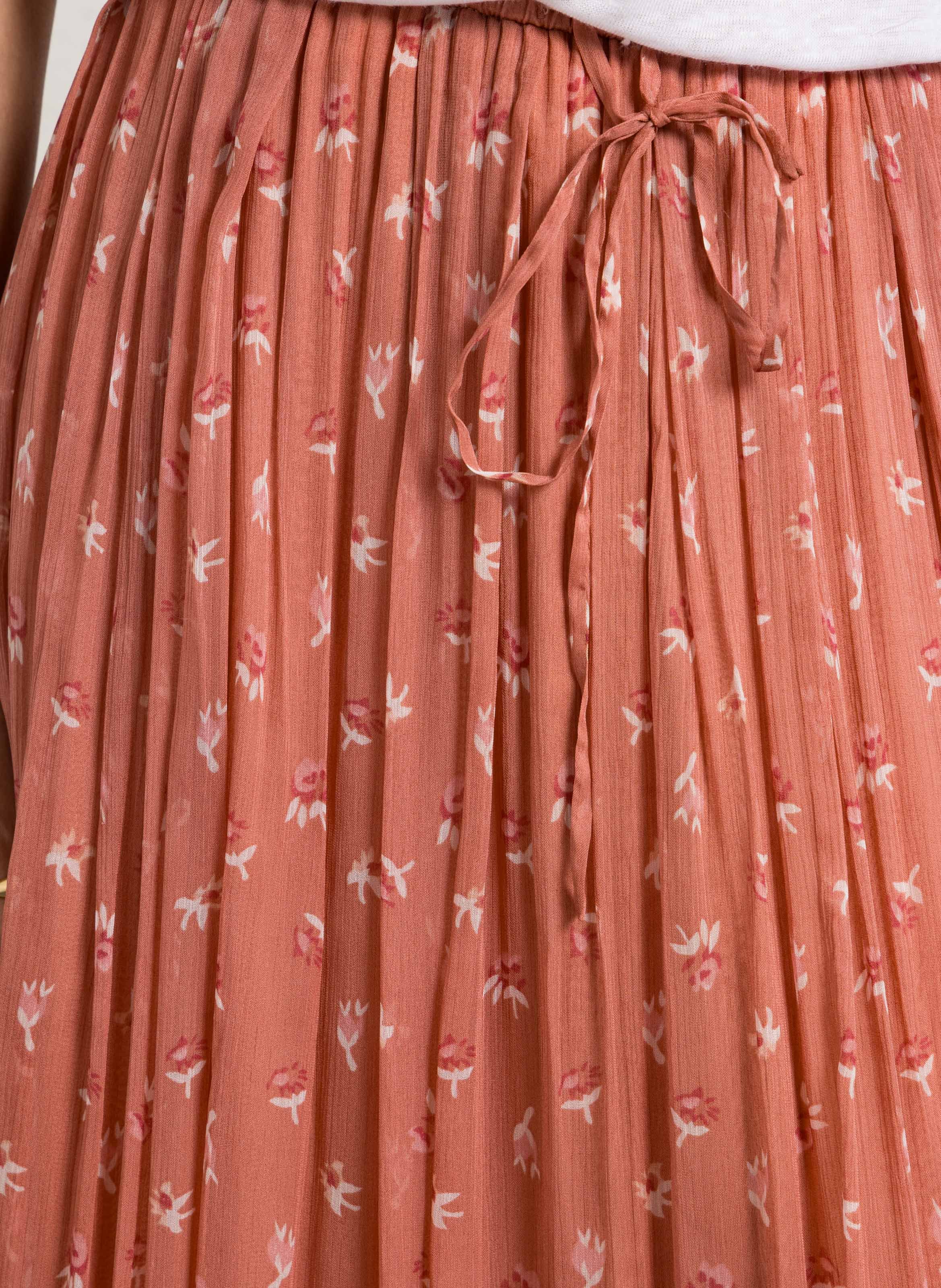 Long printed skirt DES PETITS HAUTS Pink