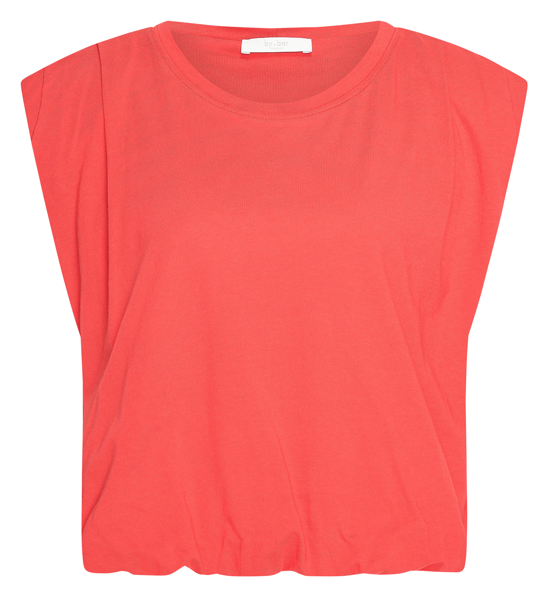 Top van biokatoen met ronde hals BY BAR Rood