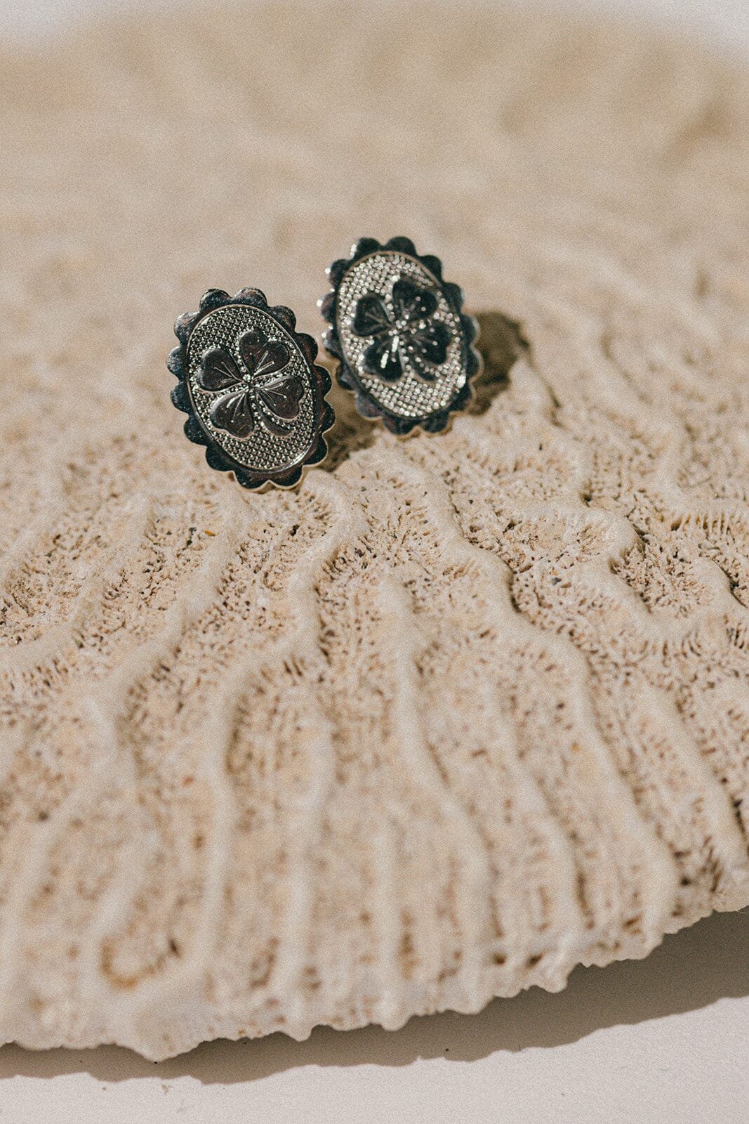 Clover stud earrings silver plated Silver