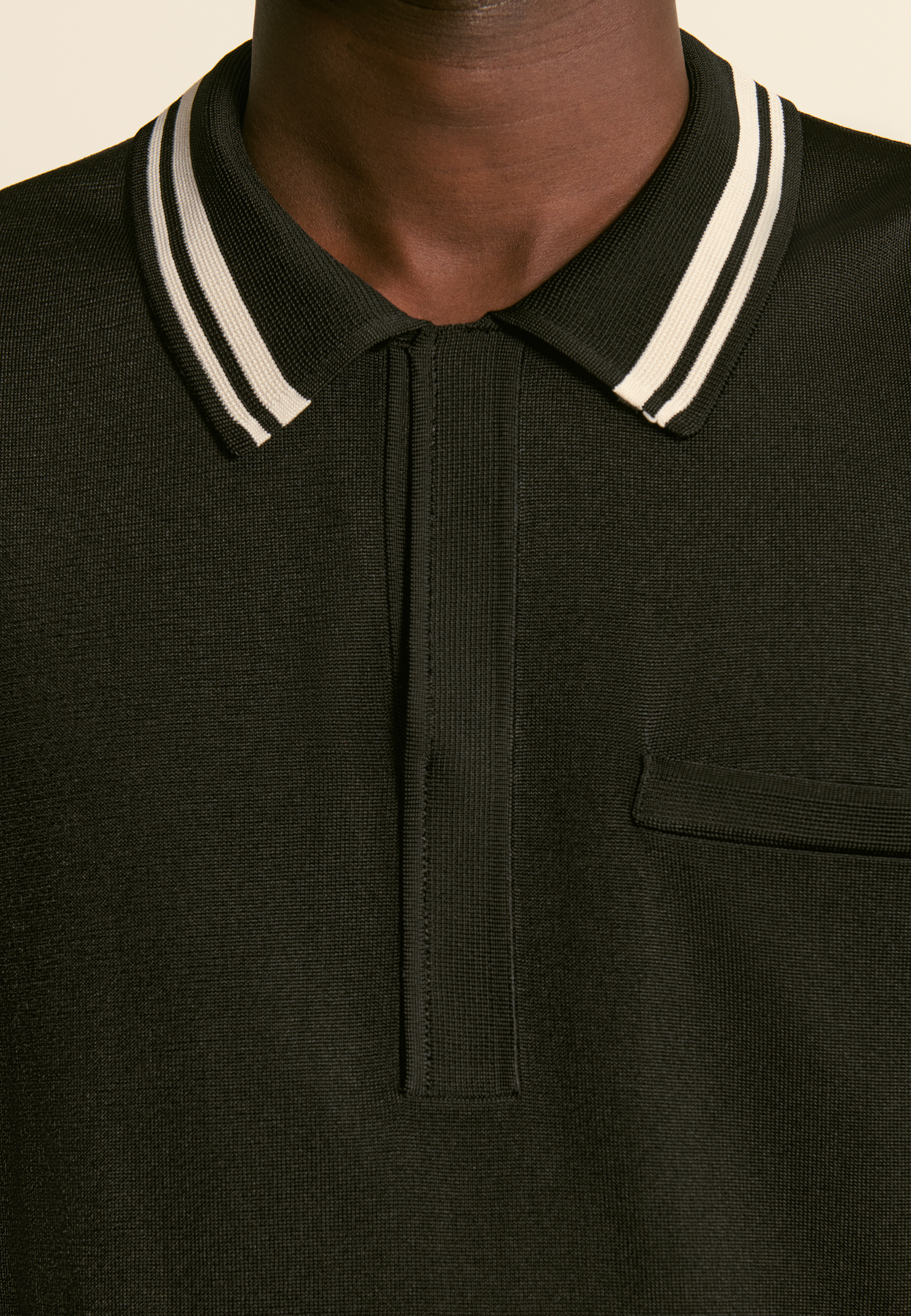 Light thread polo MAISON MONTAGUT Black