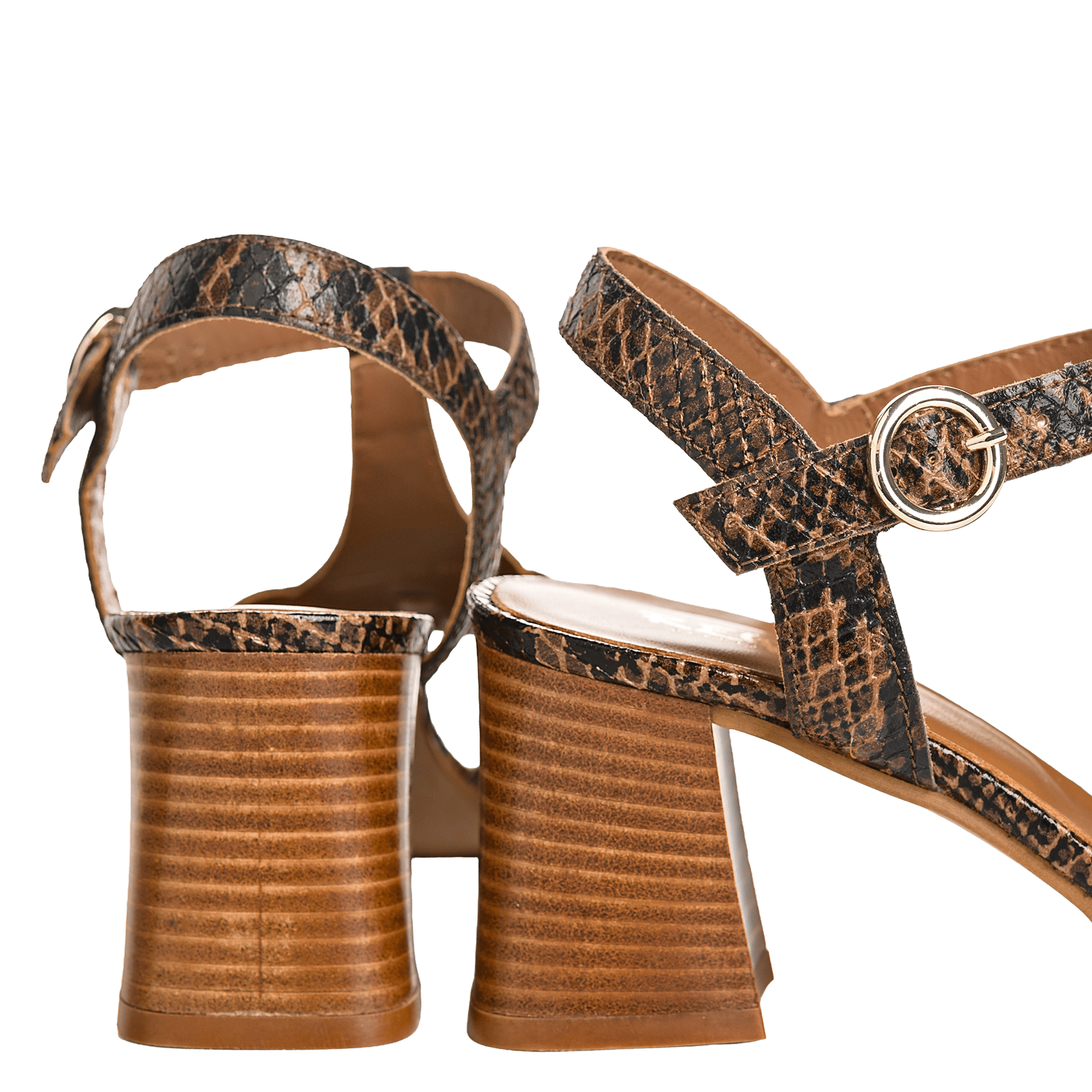 Caflo suede high sandals REQINS Brown