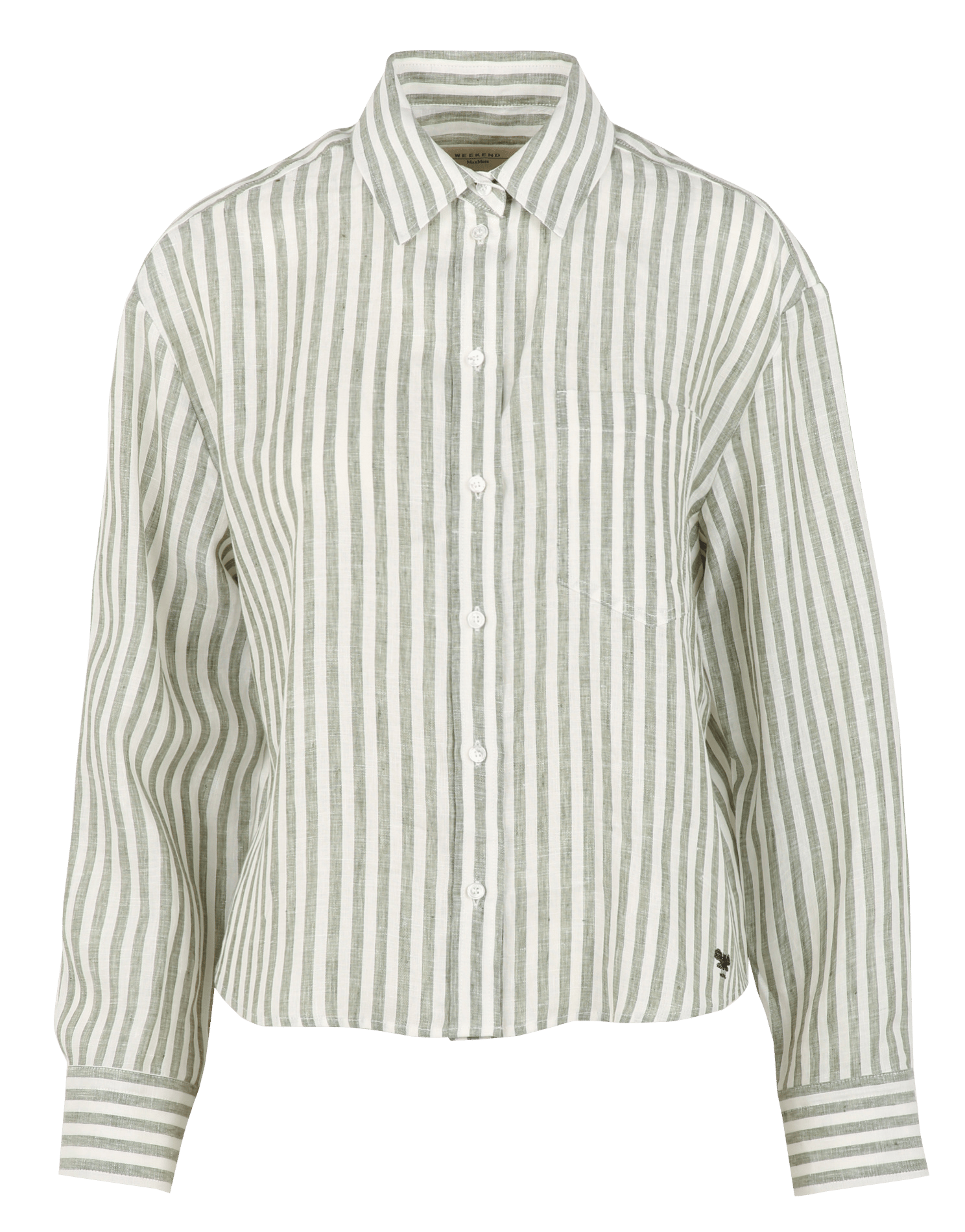 Kurzes, weites Leinenhemd mit Streifen MAX MARA WEEK END