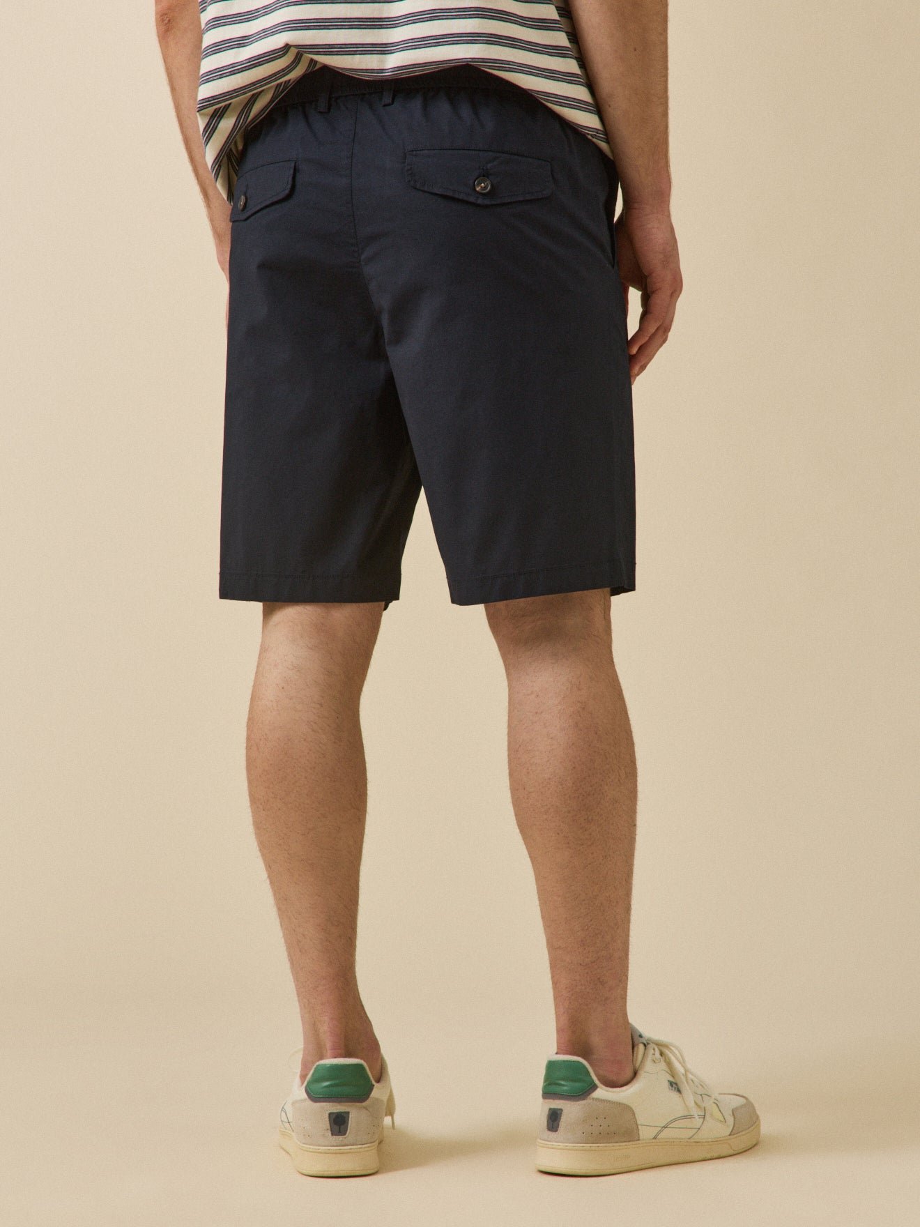 Elasticated waist Bermuda crisp poplin CYRILLUS Blue