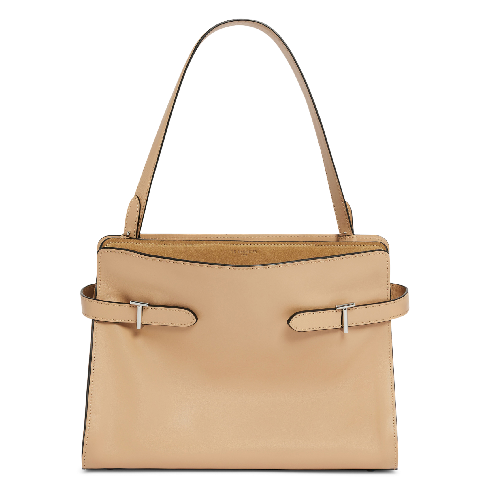 Geschnürte Beuteltasche aus strukturiertem Leder LE TANNEUR Beige