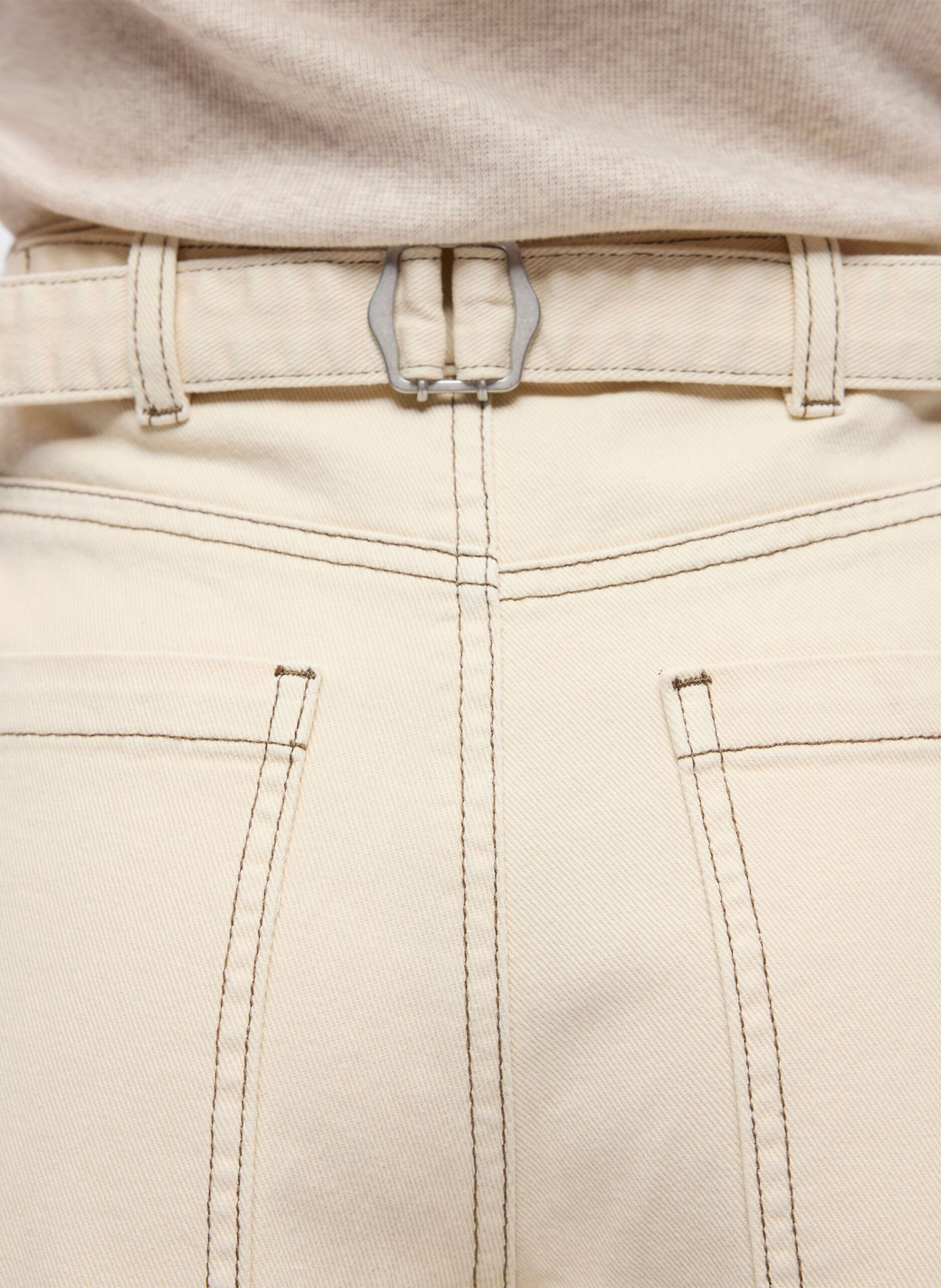 Denim barrel with contrast stitching OBJECT Beige