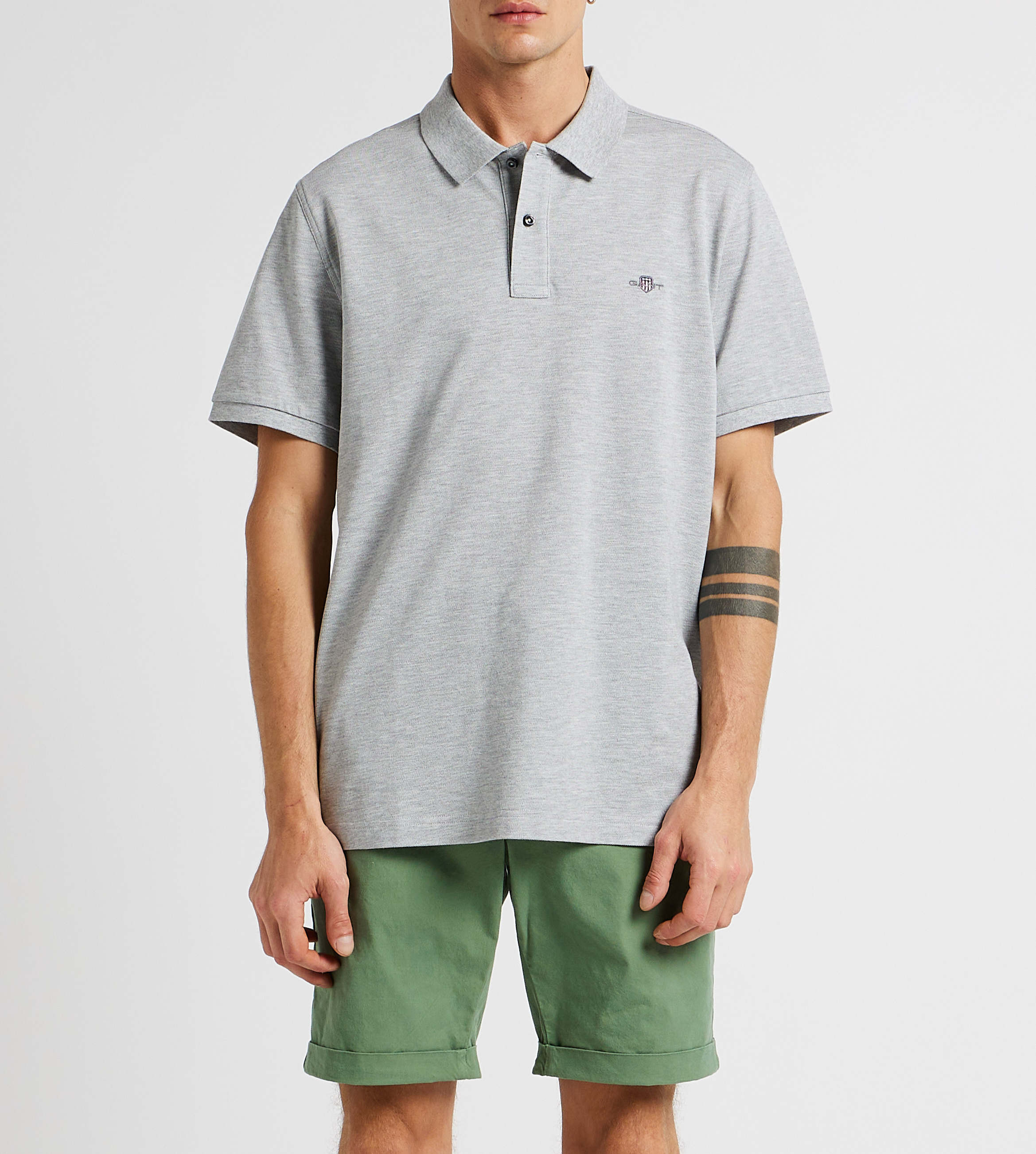 Katoenen polo met klassieke kraag GANT Grijs
