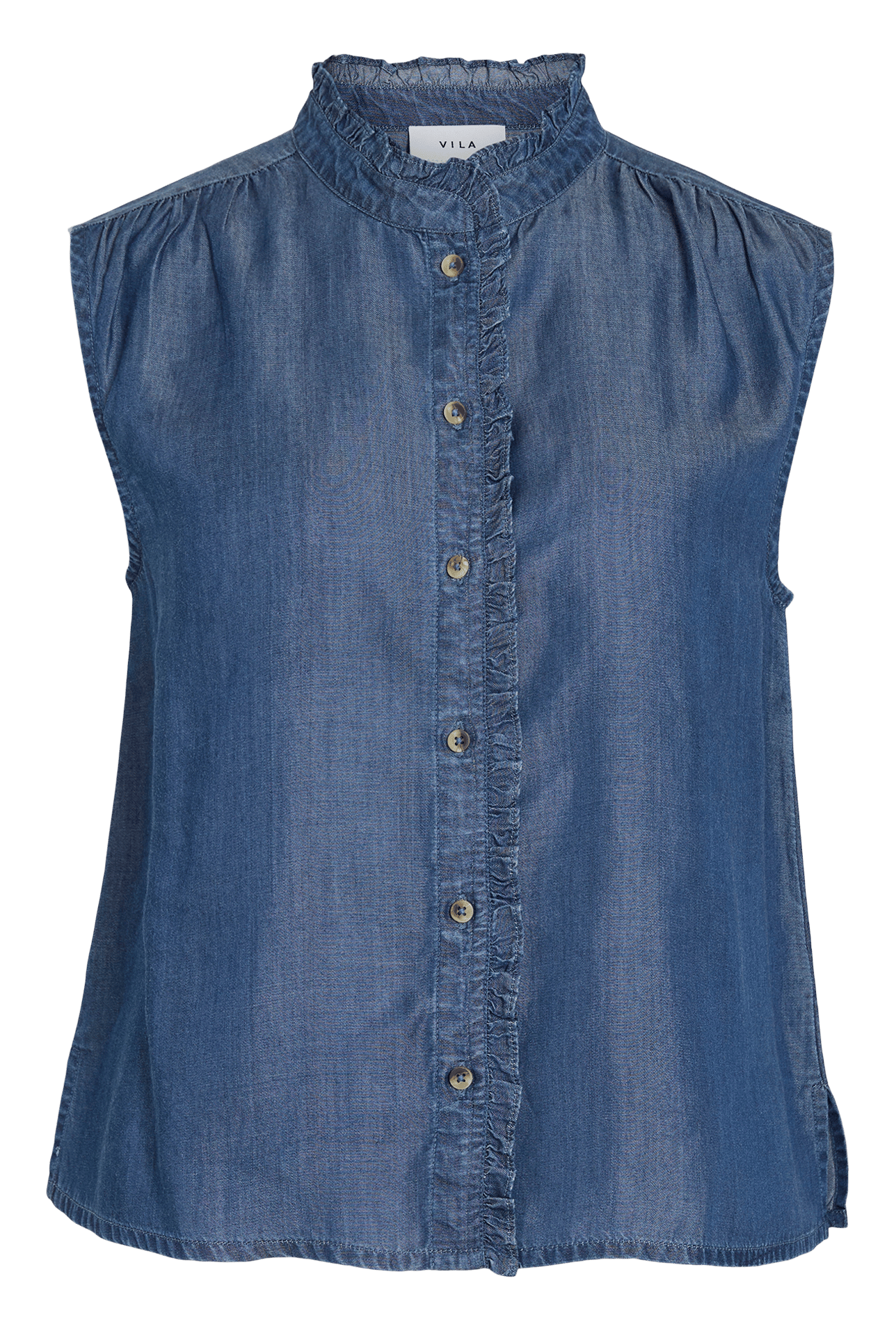 Sleeveless denim blouse VILA Blue