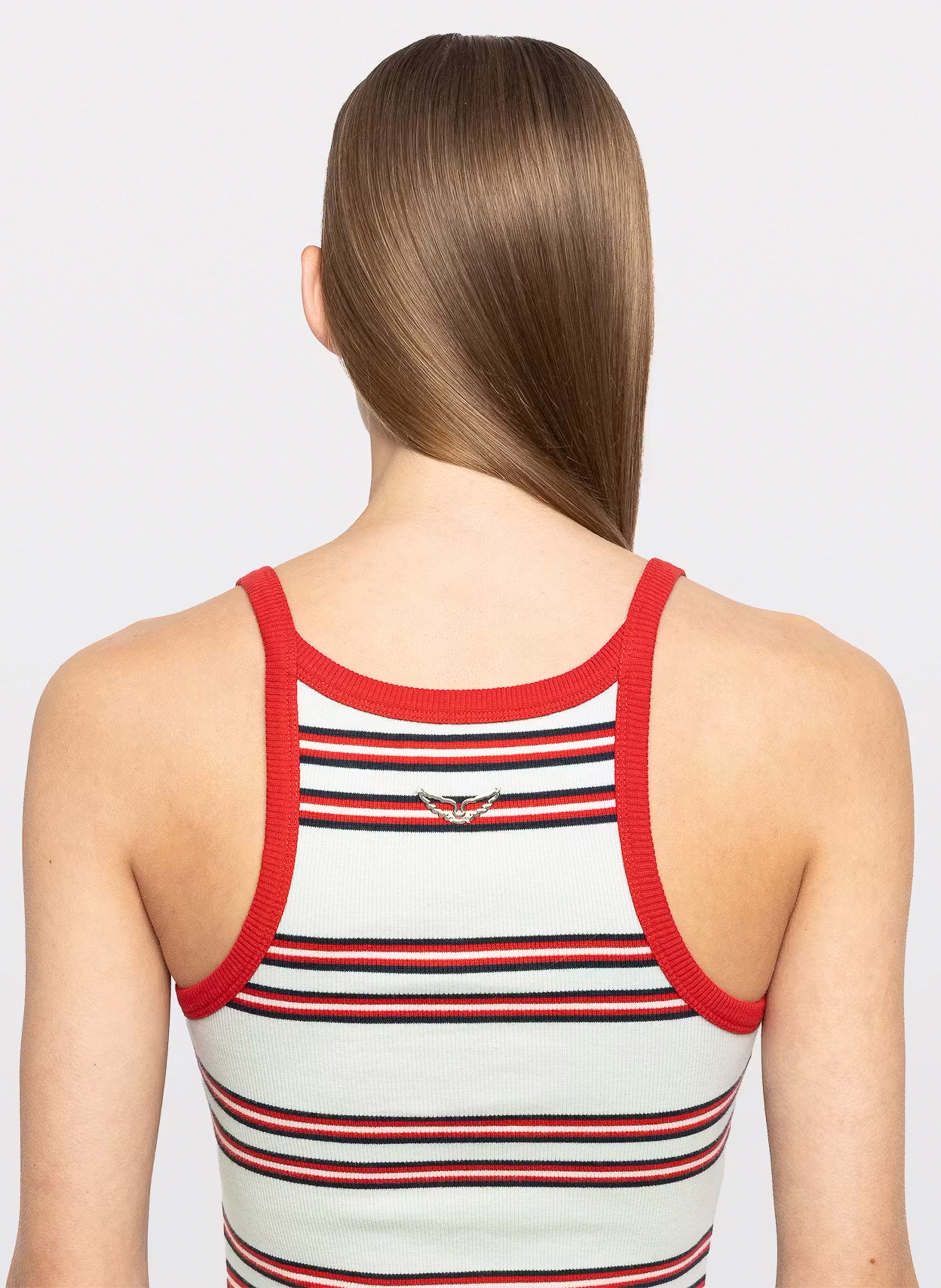 Fitted Striped Cotton Tank Top ZADIG&VOLTAIRE Blue