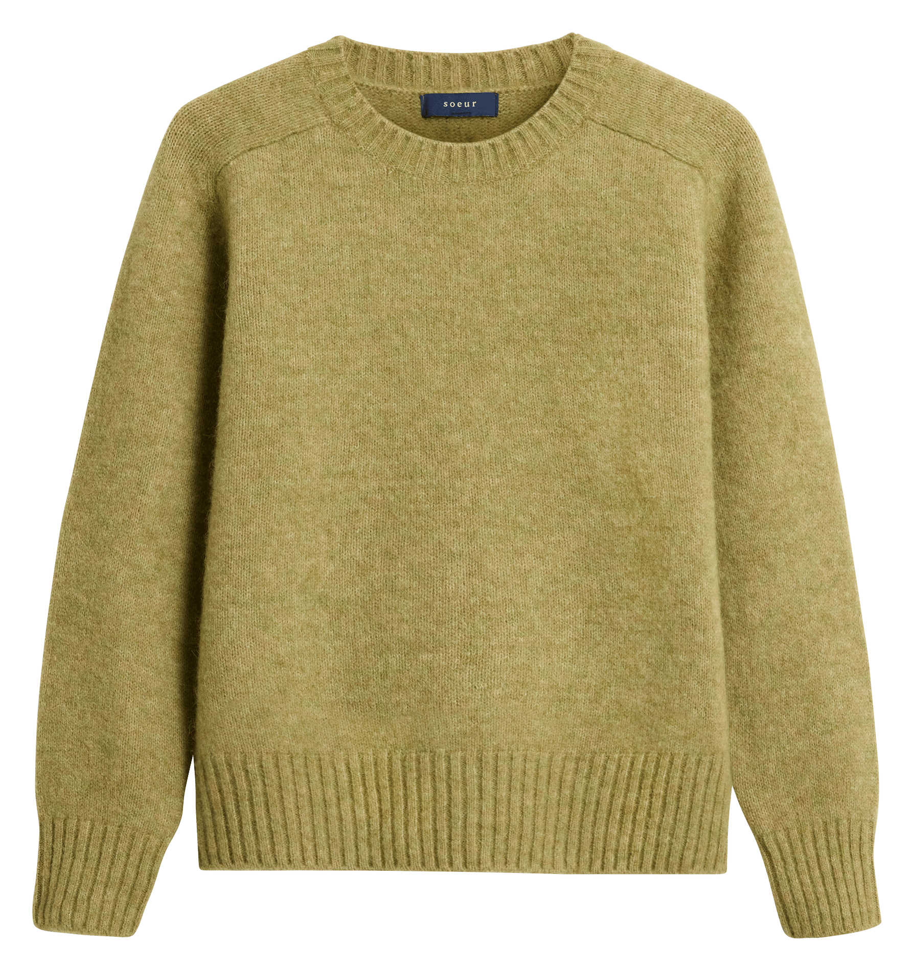 Oversize round-neck knit sweater SOEUR Green