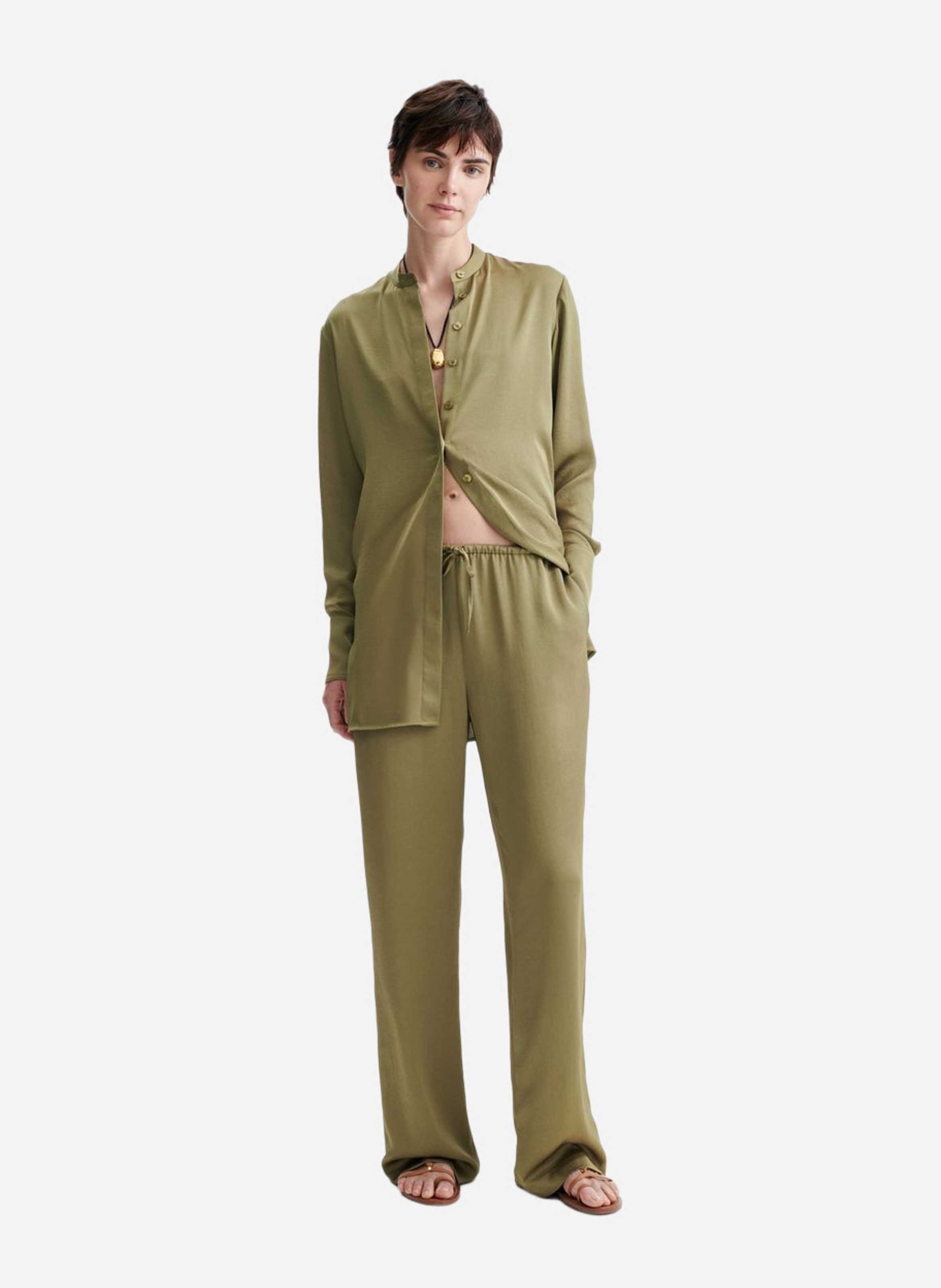 Straight-cut shirt with classic collar VANESSA BRUNO Green