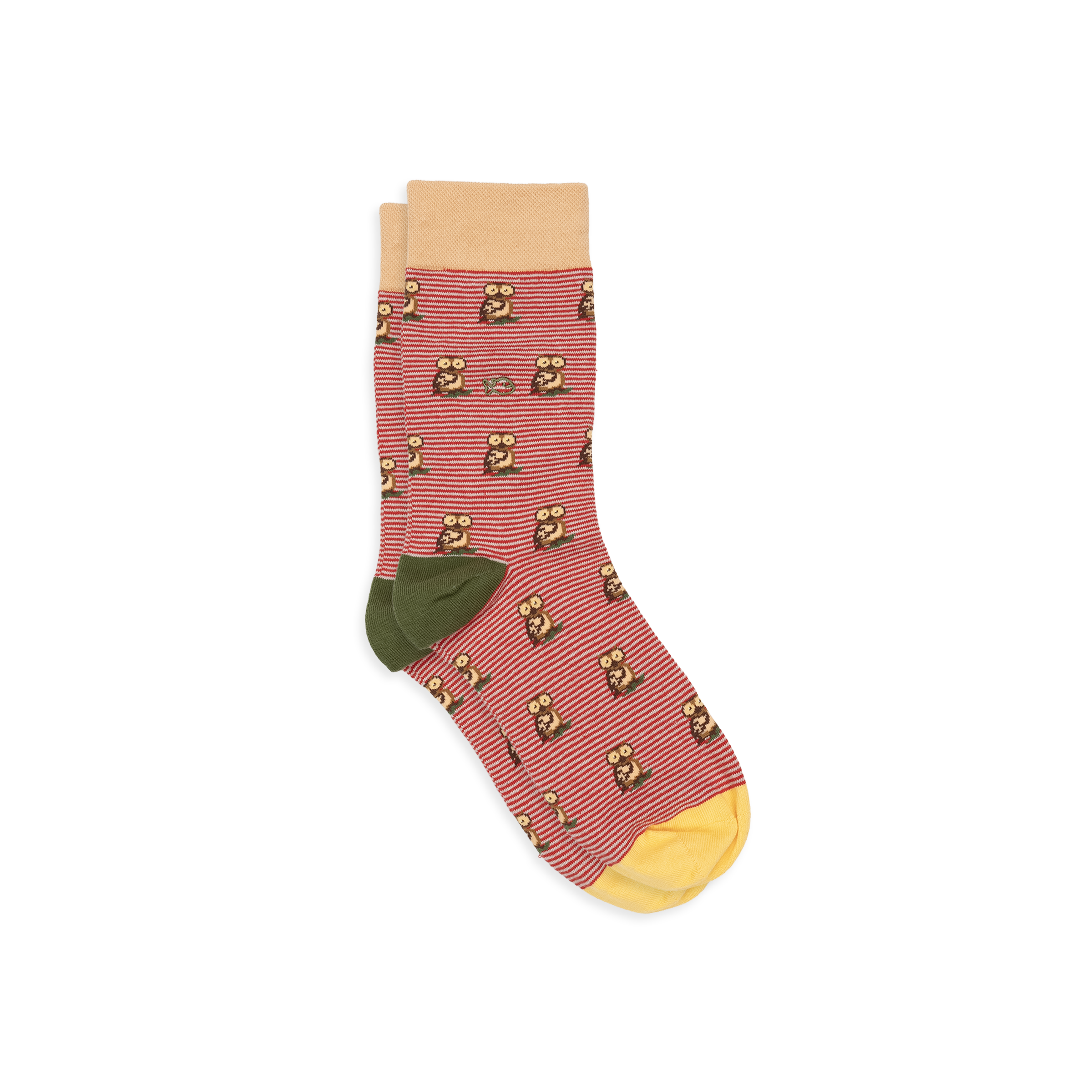 Combed Cotton Animal Socks HERISSON Rouge