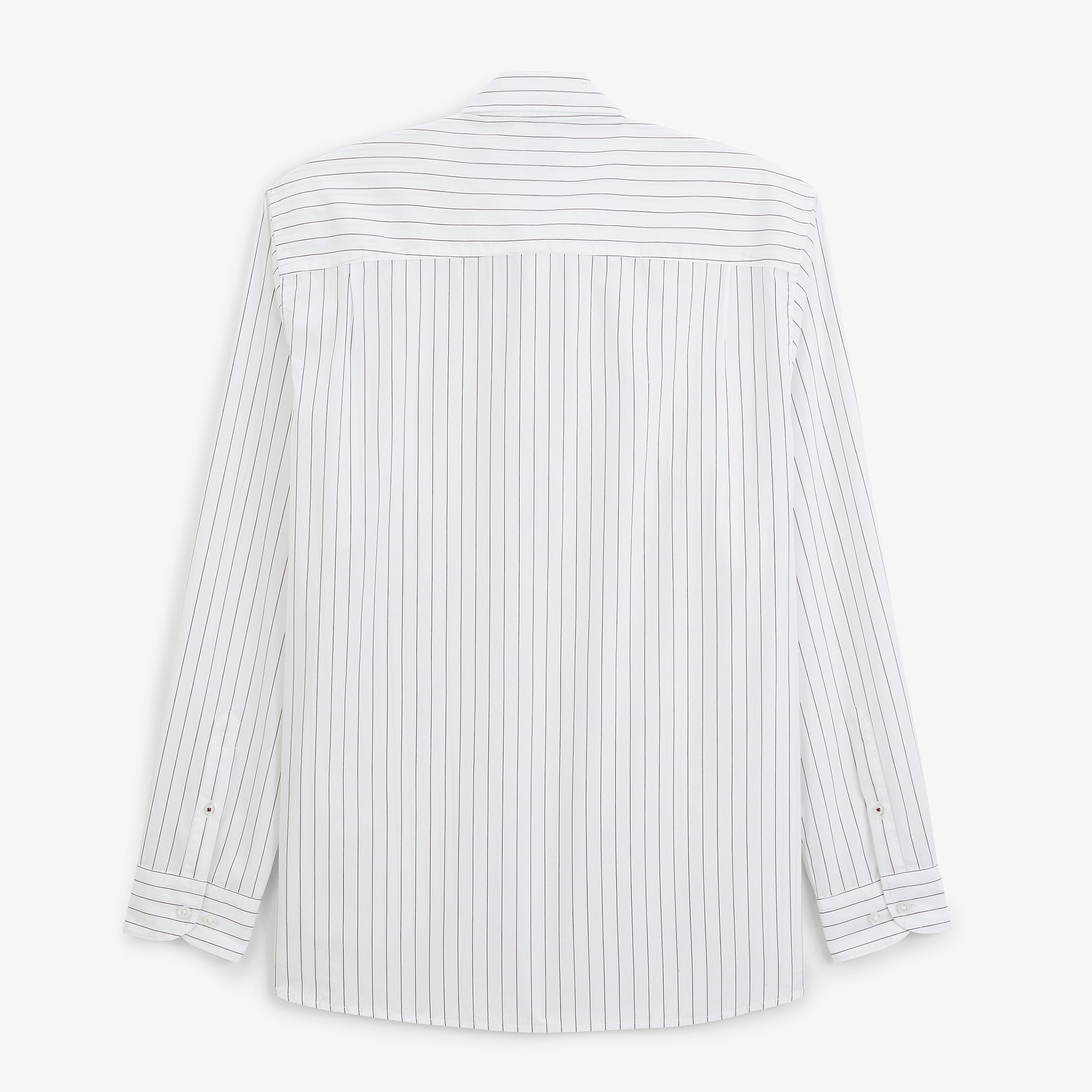 Long-sleeved white cotton tennis shirt with stripes SERGE BLANCO White