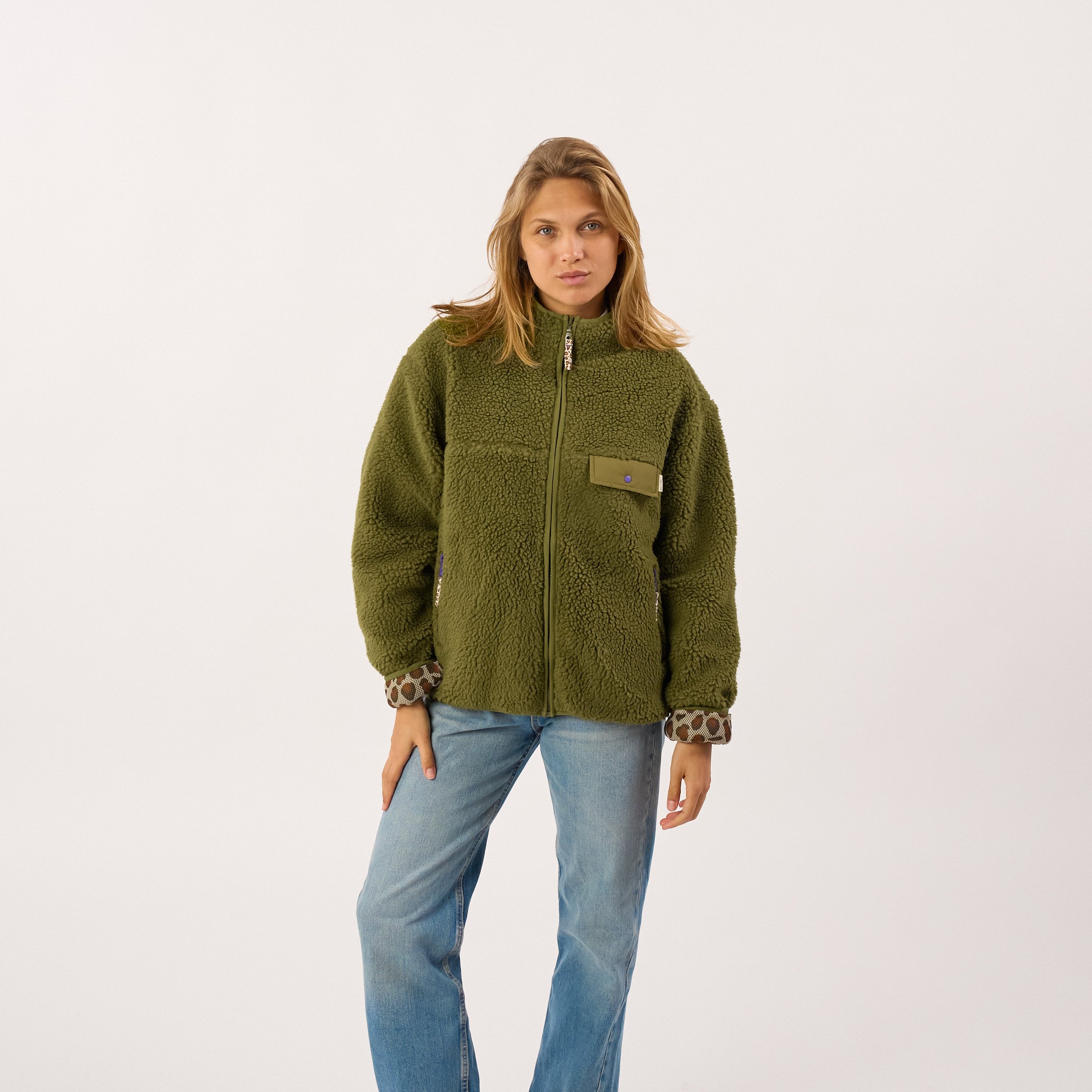Sherpa zip-up jacket BILLYBELT Green