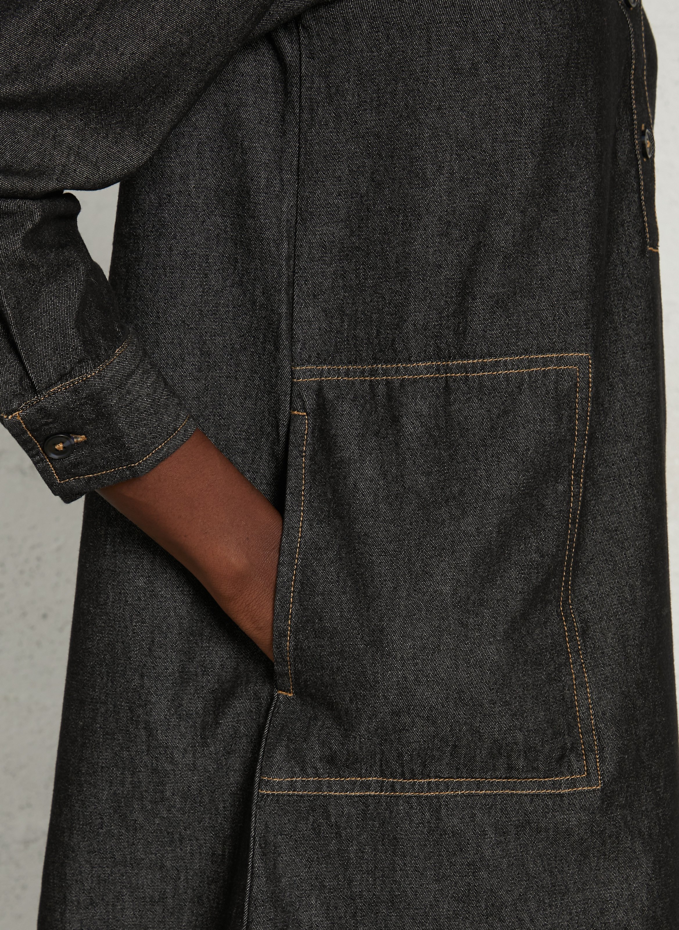 Robe courte col polo en coton NICE THINGS Gris
