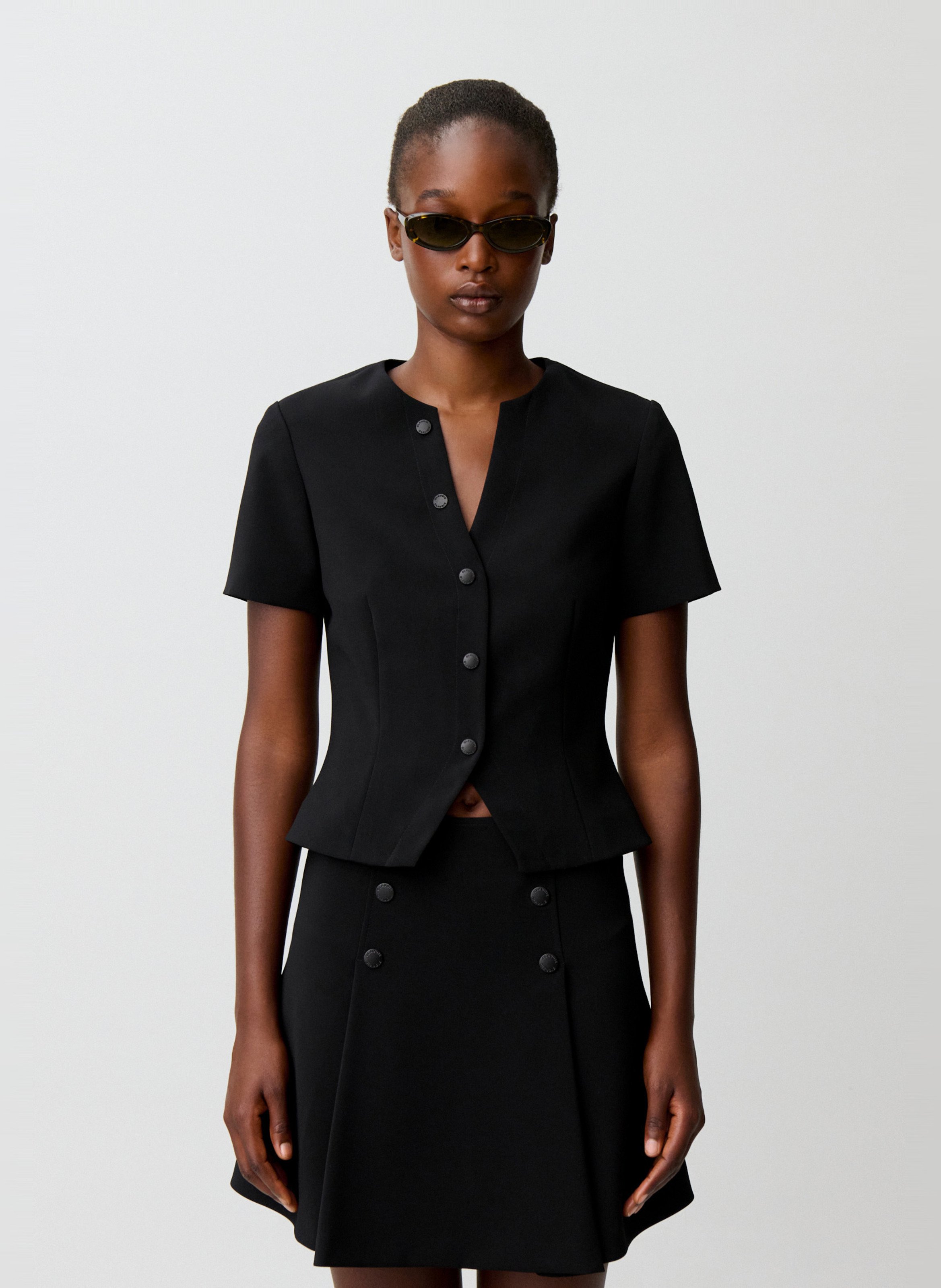 Getailleerde top met V-hals CLAUDIE PIERLOT Zwart
