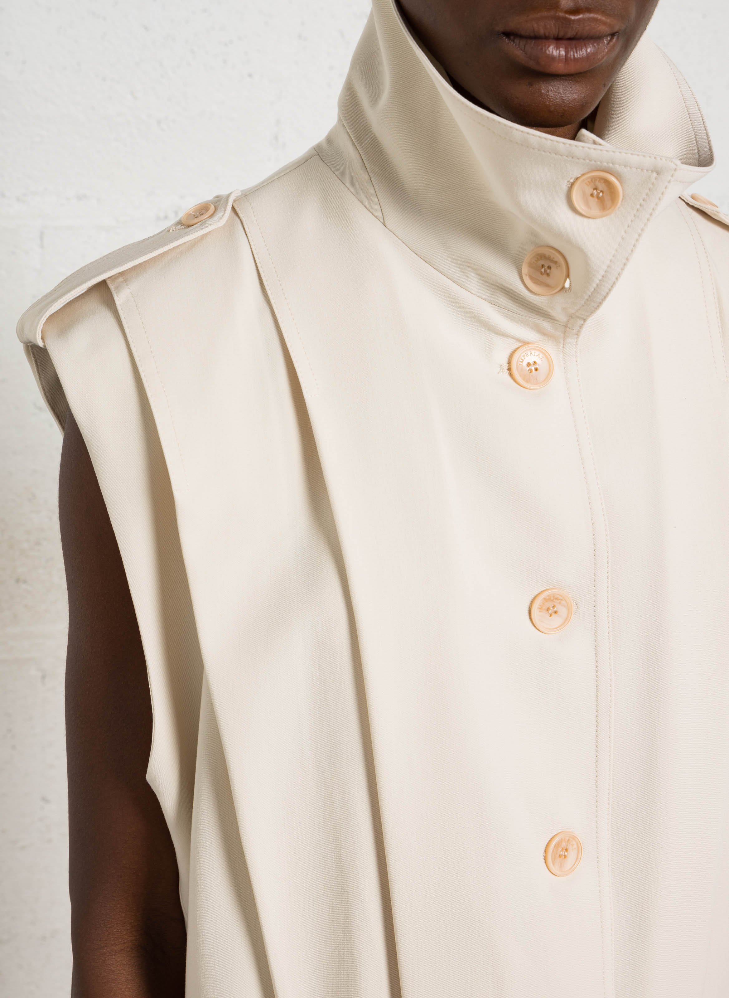 Sleeveless Oversized Vest IMPERIAL Beige