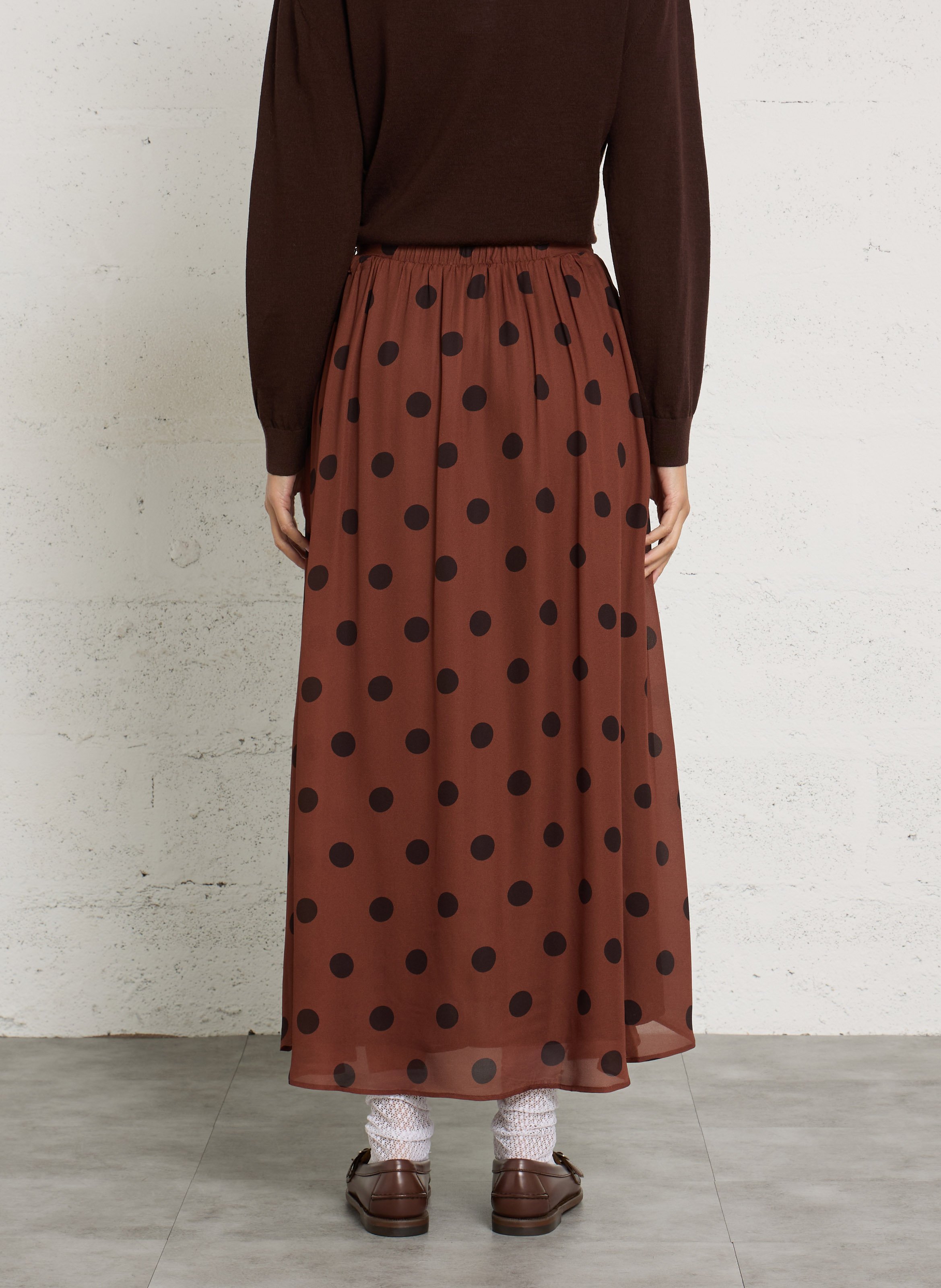 Long skirt with prints DES PETITS HAUTS Brown