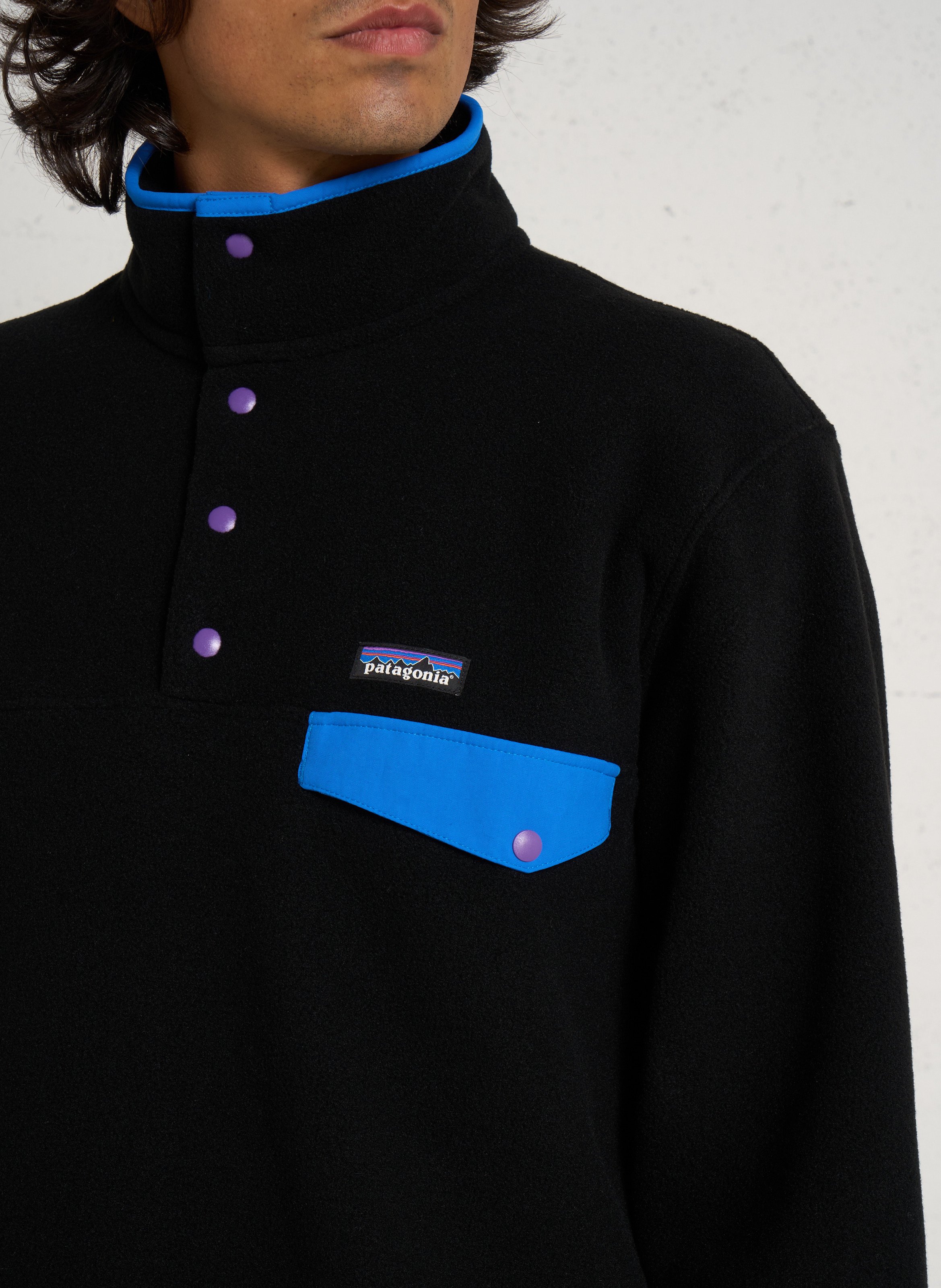 Weites Sweatshirt mit geknöpftem Stehkragen PATAGONIA Schwarz