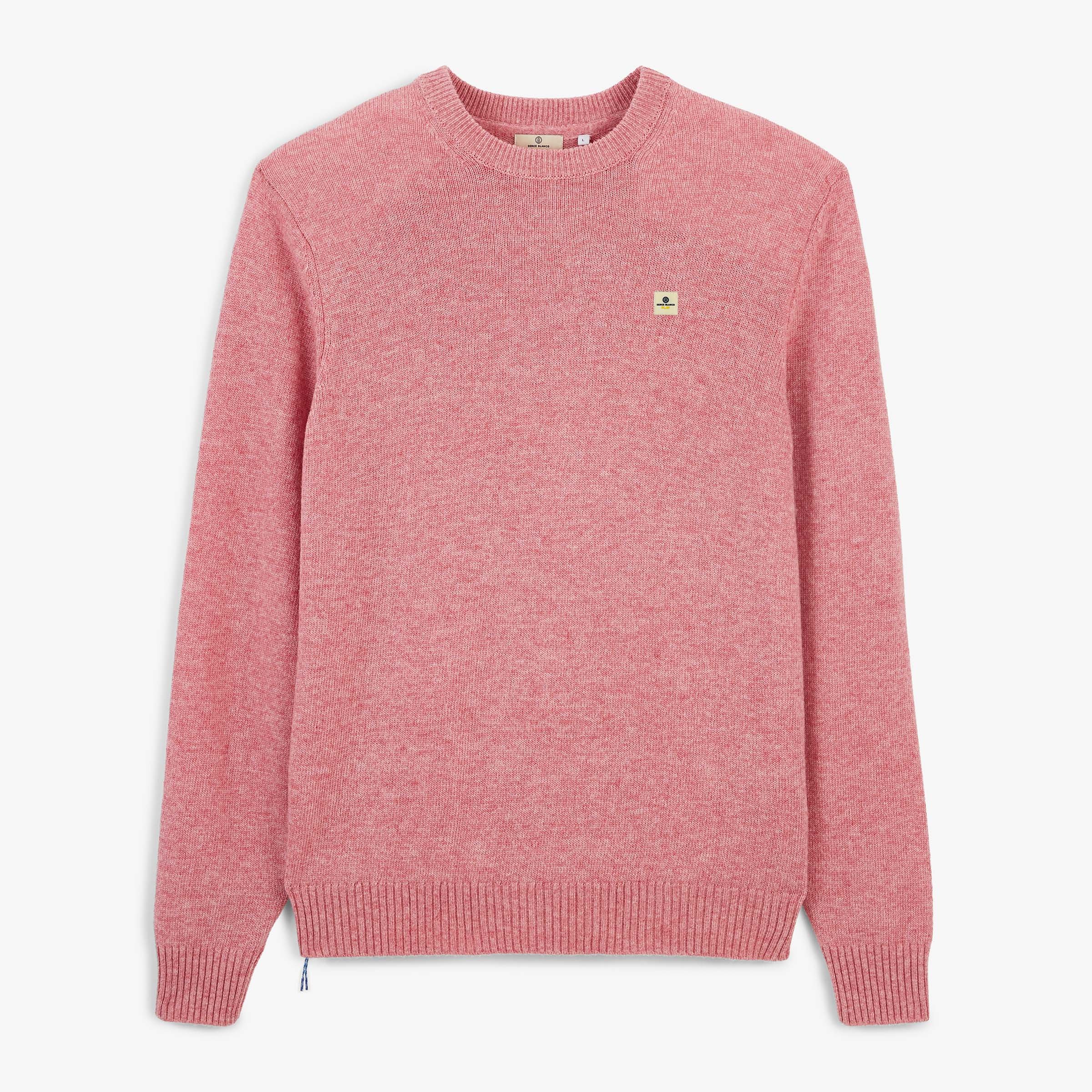 MADANI round-neck wool sweater in dahlia pink SBPLAY SERGE BLANCO Pink