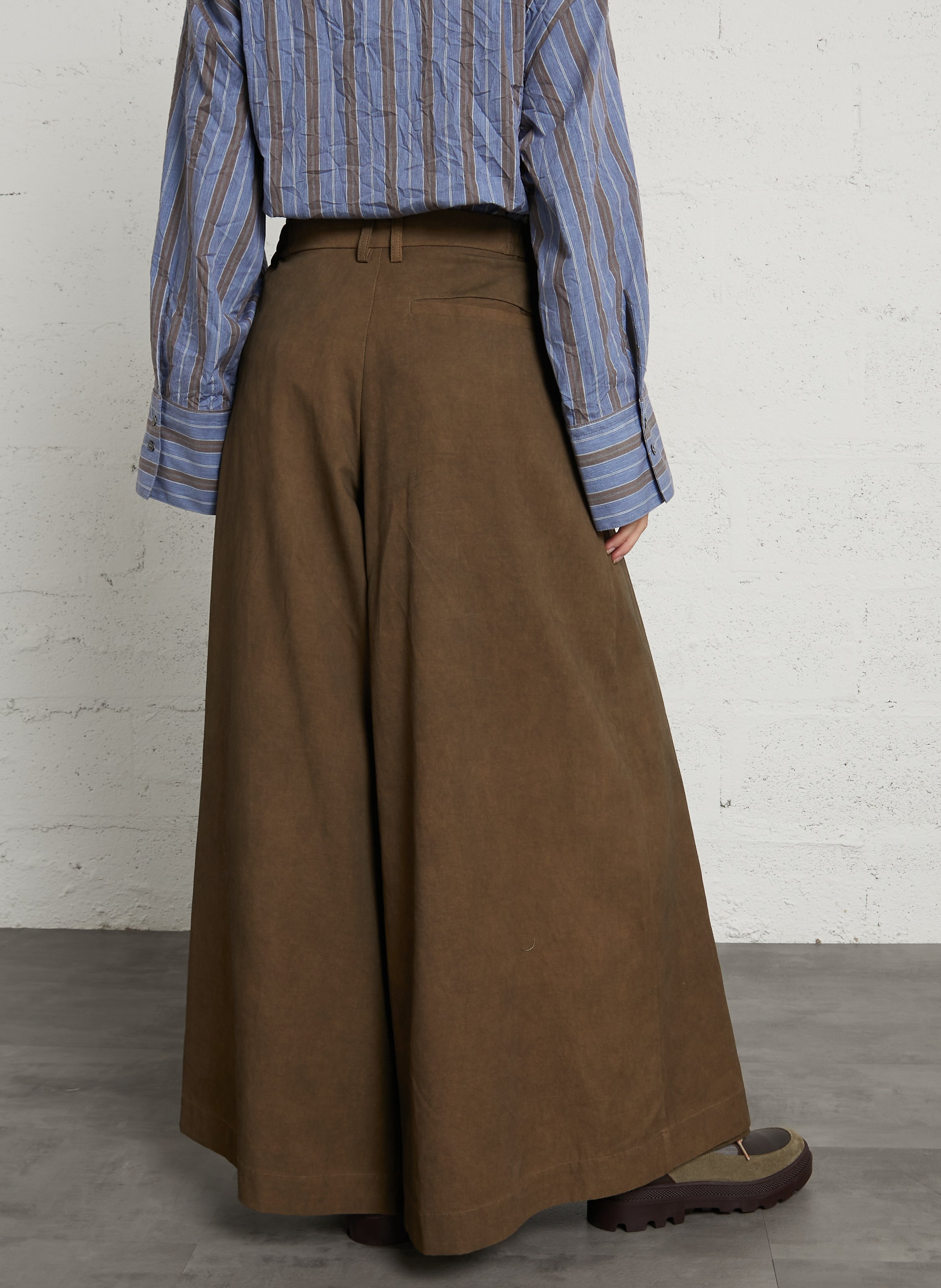 Wijde broek met hoge taille RUE DE TOKYO Bruin